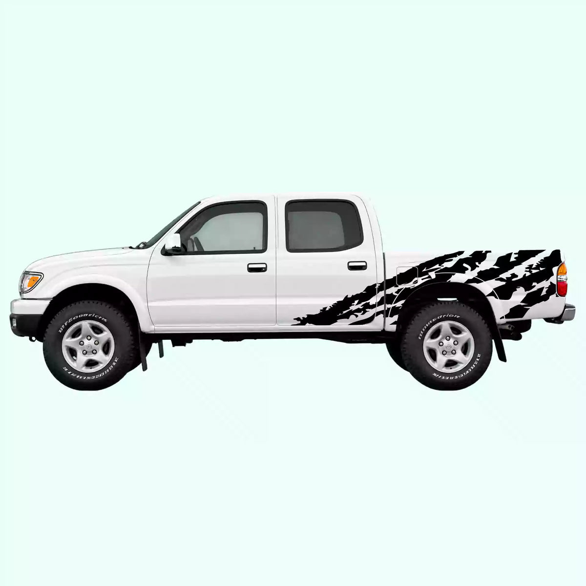 1995-2004 Toyota Tacoma Shred Side Decals Vinyl Graphics Kit Black