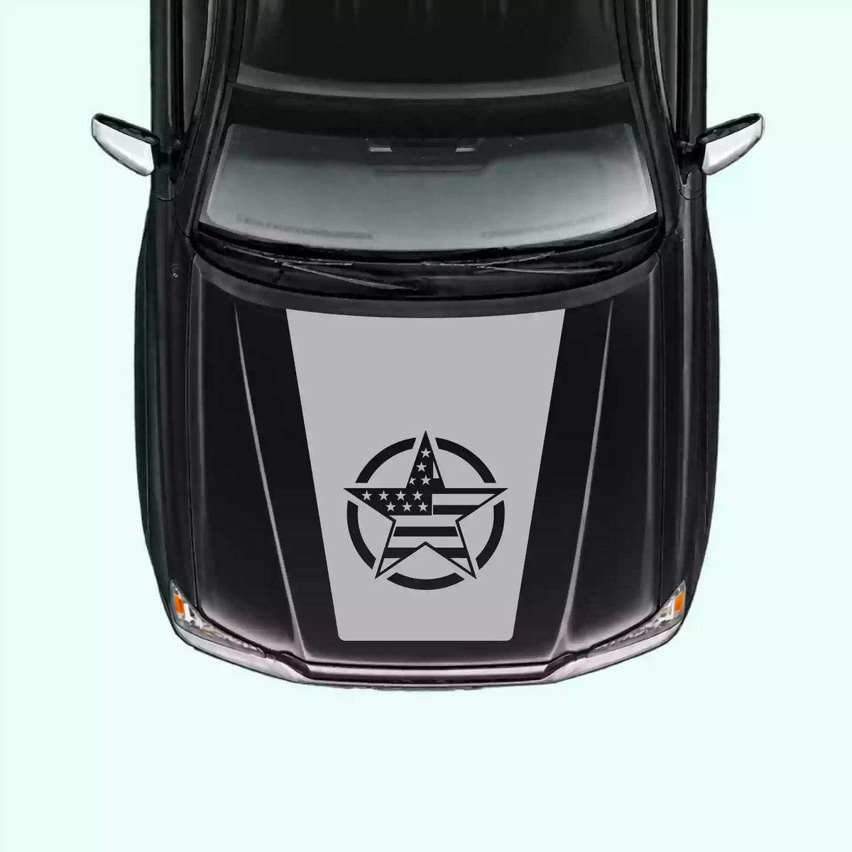 2005-2015 Toyota Tacoma Army Star Hood Decal Vinyl Graphics Kit Gray