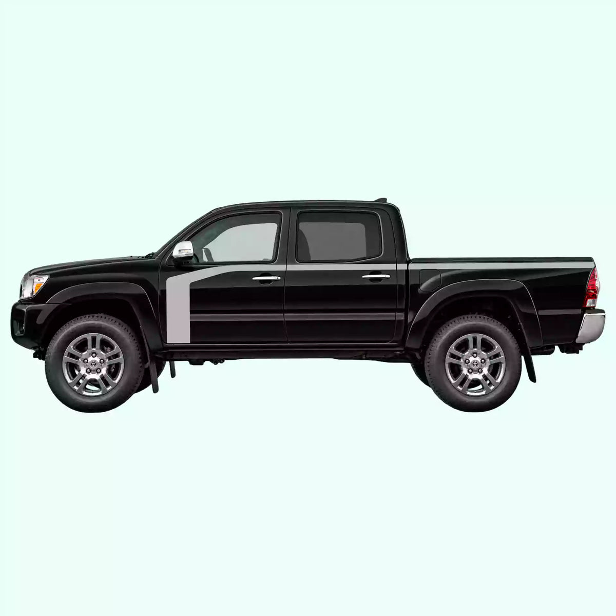 2005-2015 Toyota Tacoma Hockey Stick Side Stripes Vinyl Graphics Kit Gray