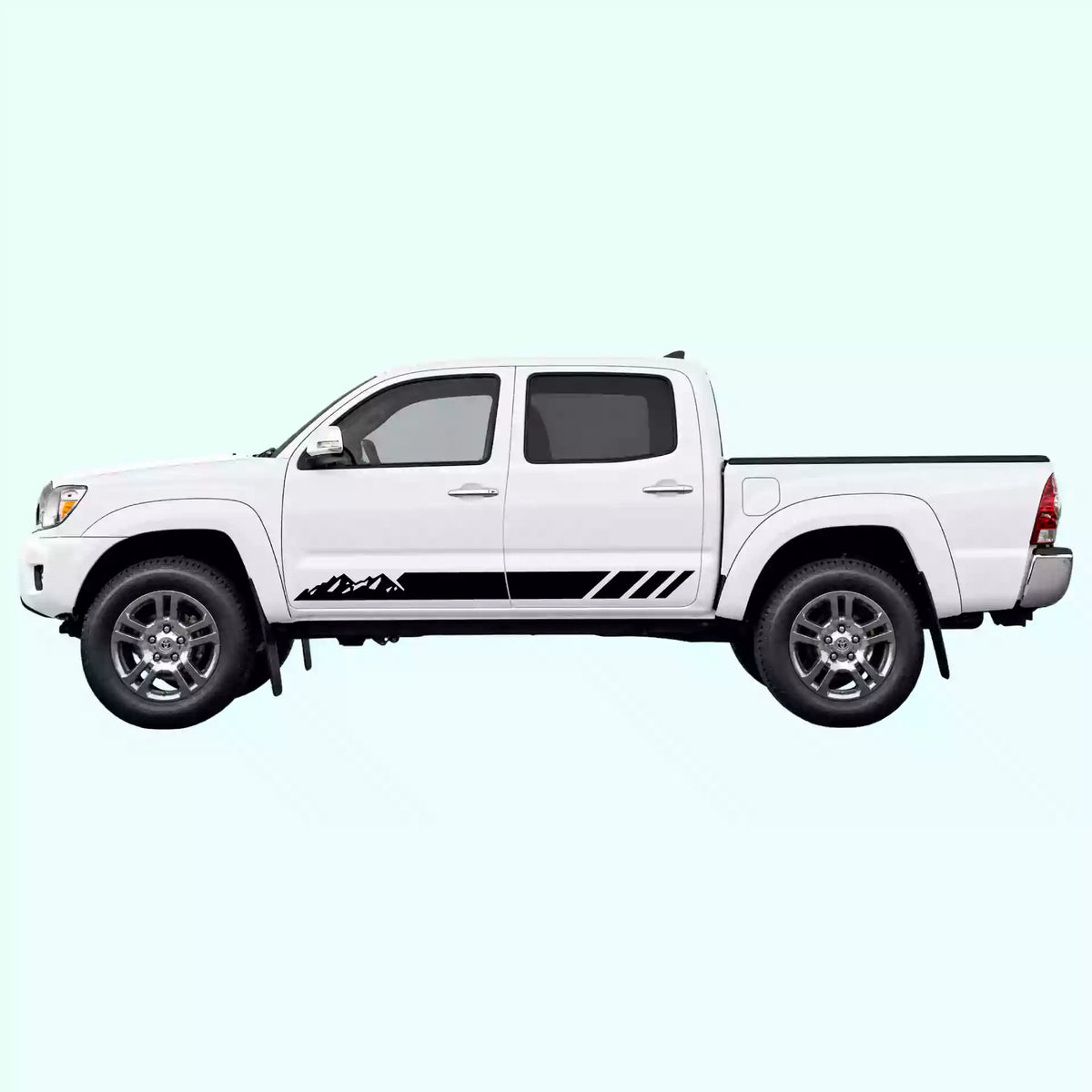 2005-2015 Toyota Tacoma Mountain Side Stripes Vinyl Graphics Kit Black
