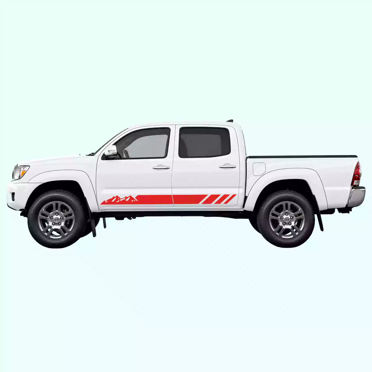 2005-2015 Toyota Tacoma Mountain Side Stripes Vinyl Graphics Kit Red
