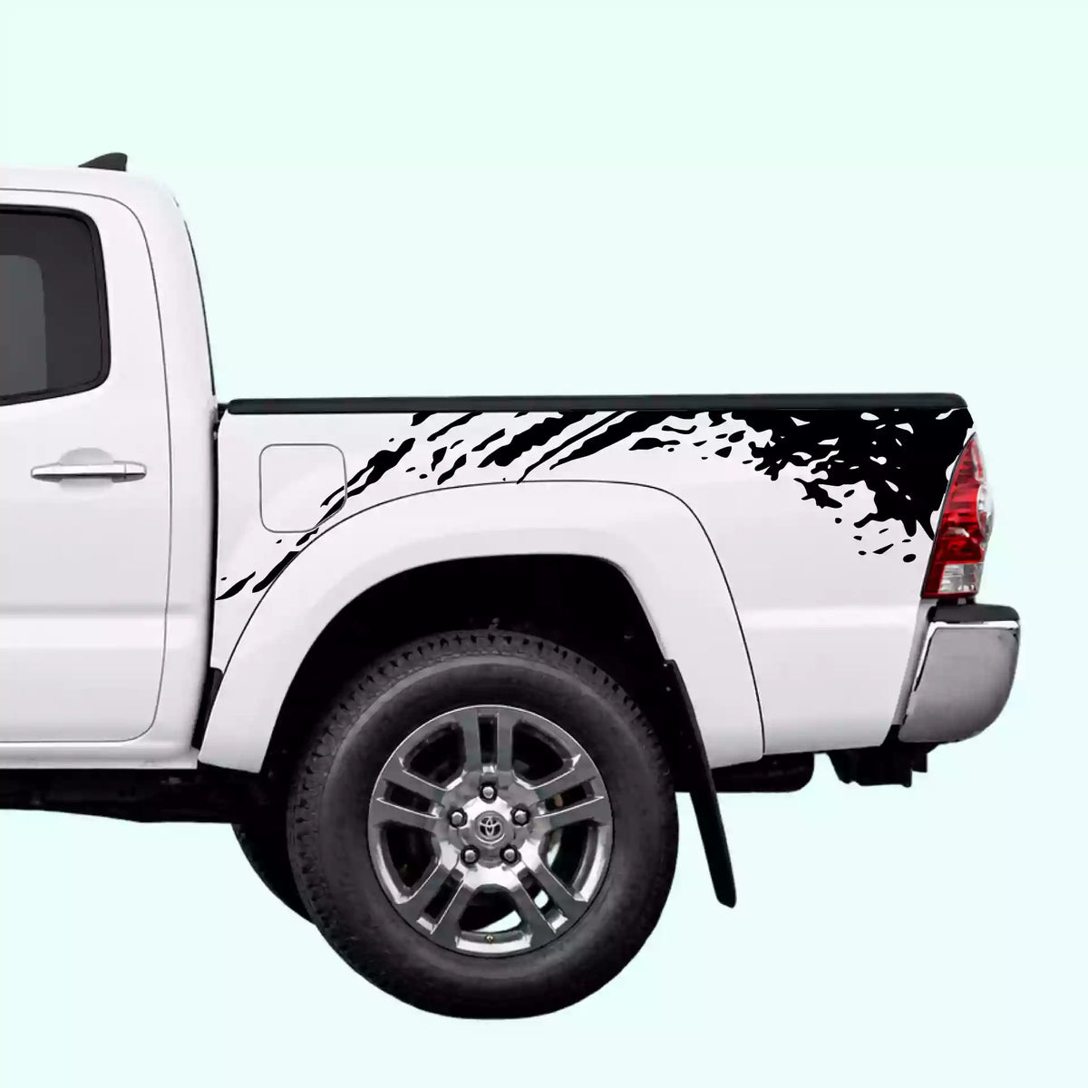 2005-2015 Toyota Tacoma Mud Splash Bed Decals Vinyl Graphics Kit Black