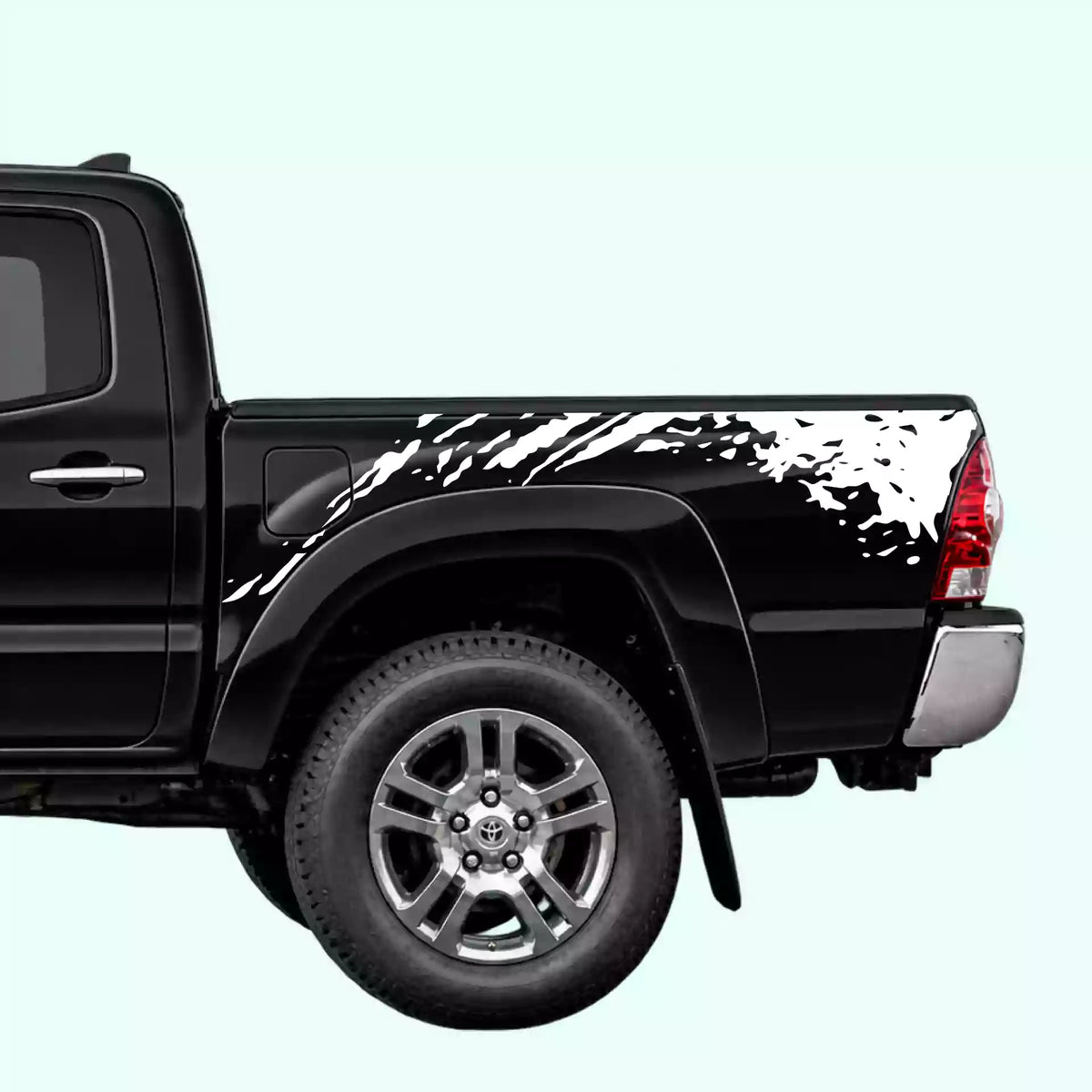 2005-2015 Toyota Tacoma Mud Splash Bed Decals Vinyl Graphics Kit White