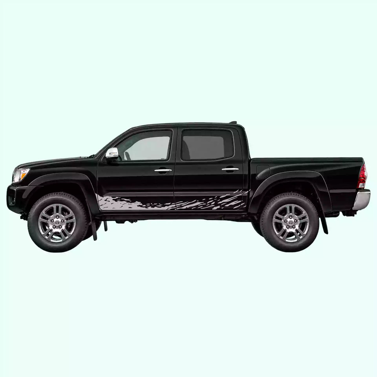 2005-2015 Toyota Tacoma Mud Splash Rocker Stripes Vinyl Graphics Kit Gray