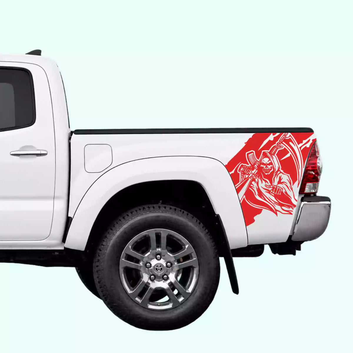 2005-2015 Toyota Tacoma Reaper Bed Decals Vinyl Graphics Kit Red