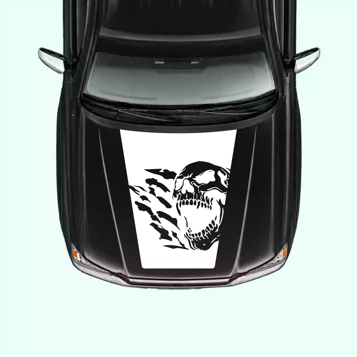 2005-2015 Toyota Tacoma Reaper Skull Hood Decal Vinyl Graphics Kit White