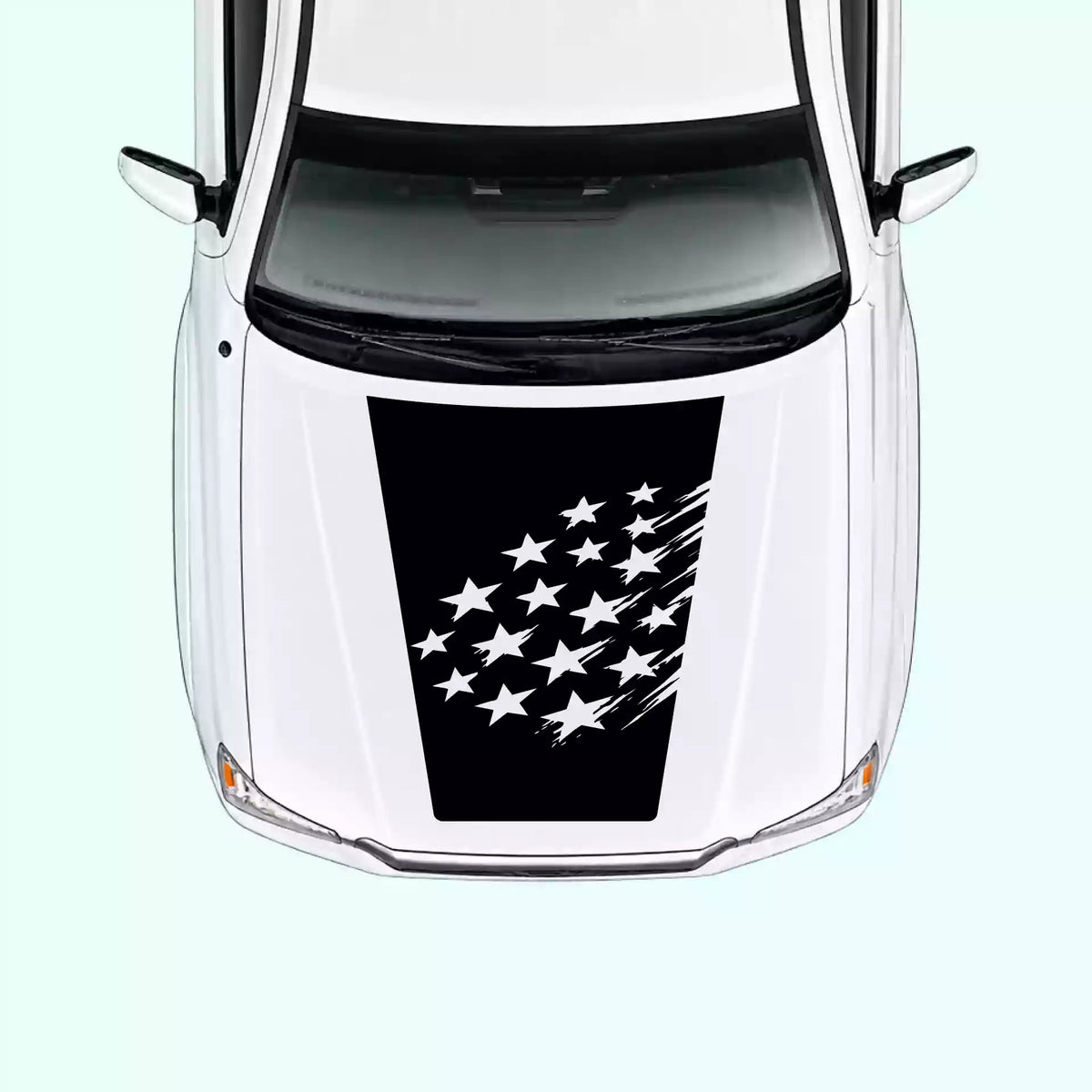 2005-2015 Toyota Tacoma Shattered American Flag Hood Decal Vinyl Graphics Kit black