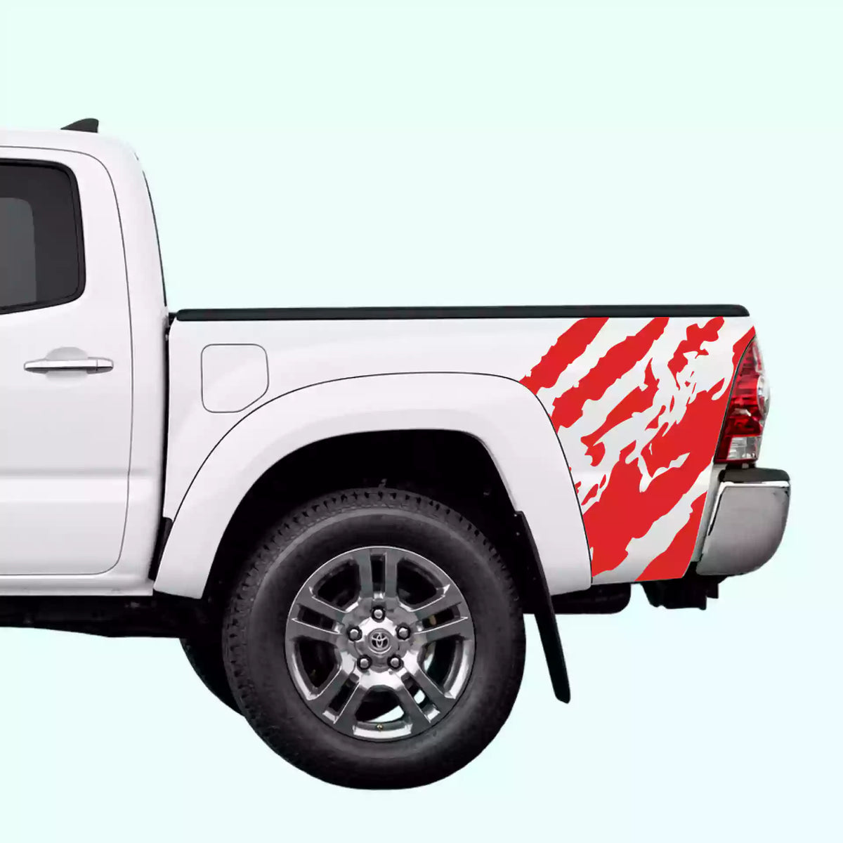 2005-2015 Toyota Tacoma Shred Bed Side Decals Vinyl Graphics Kit Red