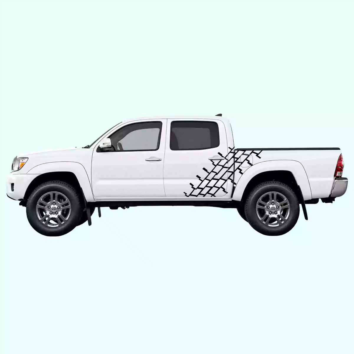 2005-2015 Toyota Tacoma Tire Tread Side Decals Vinyl Graphics Kit Black