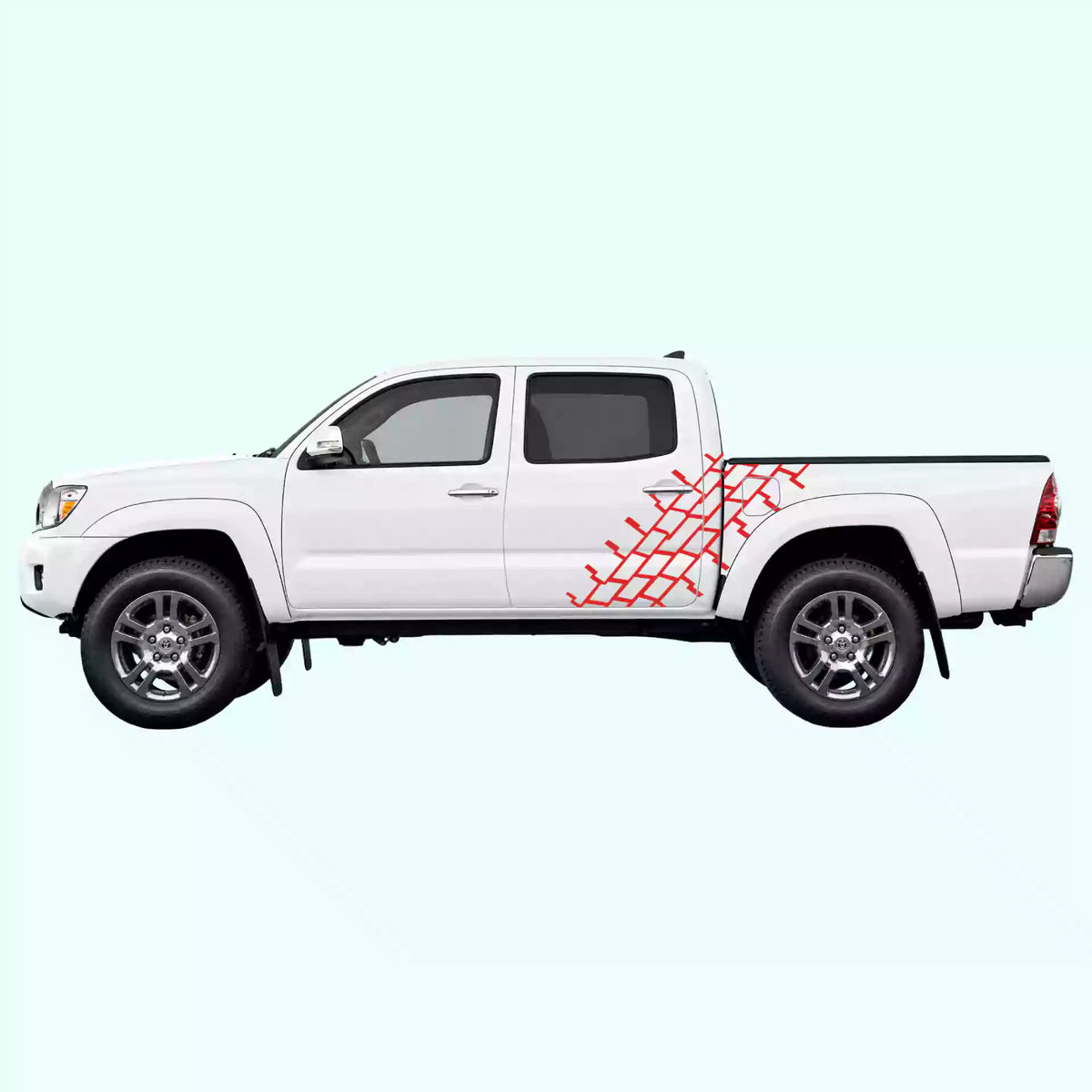 2005-2015 Toyota Tacoma Tire Tread Side Decals Vinyl Graphics Kit Red