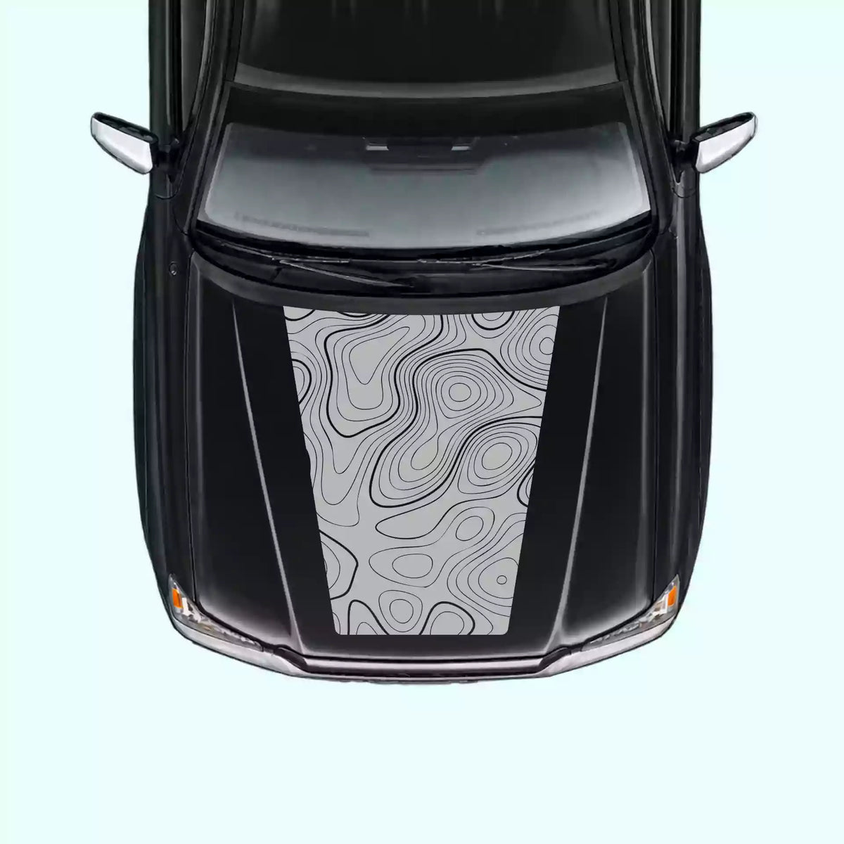 2005-2015 Toyota Tacoma Topographic Map Hood Decal Vinyl Graphics Kit Gray