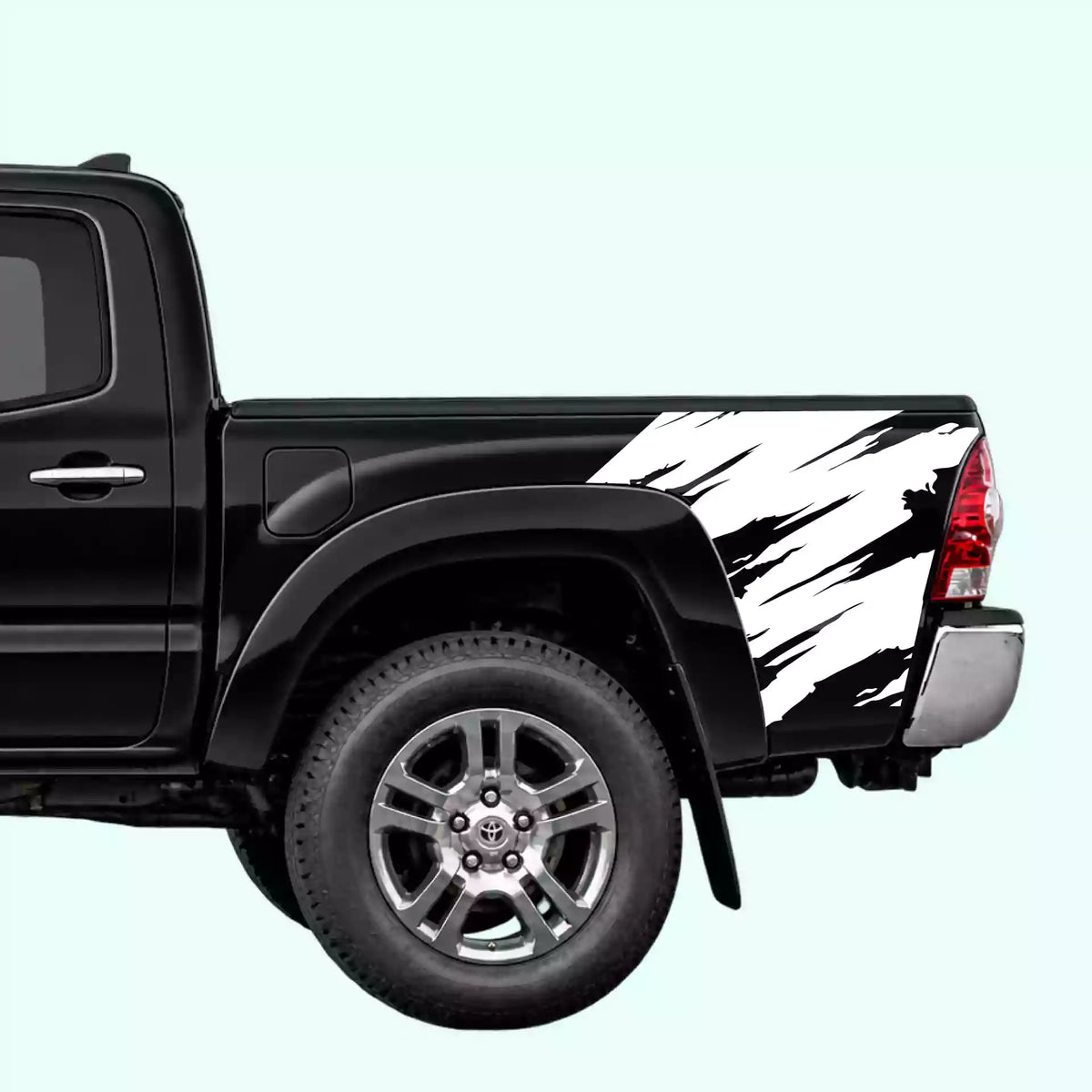 2005-2015 Toyota Tacoma Torn Bed Decals Vinyl Graphics Kit White