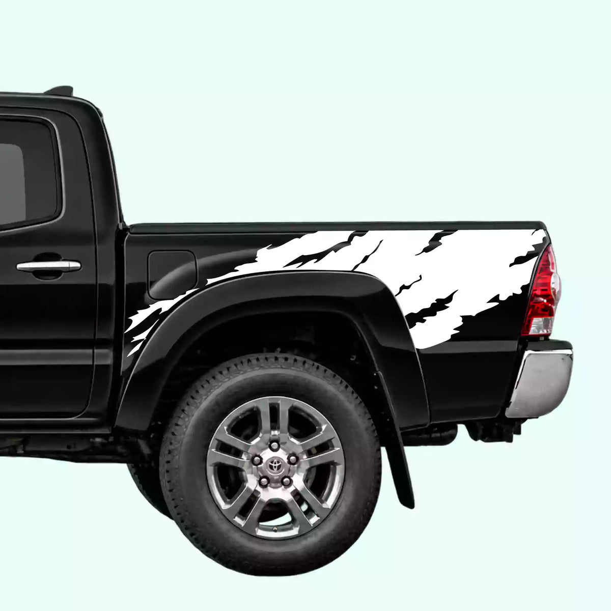 2005-2015 Toyota Tacoma Torn Off Road Bed Decals Vinyl Graphics Kit White