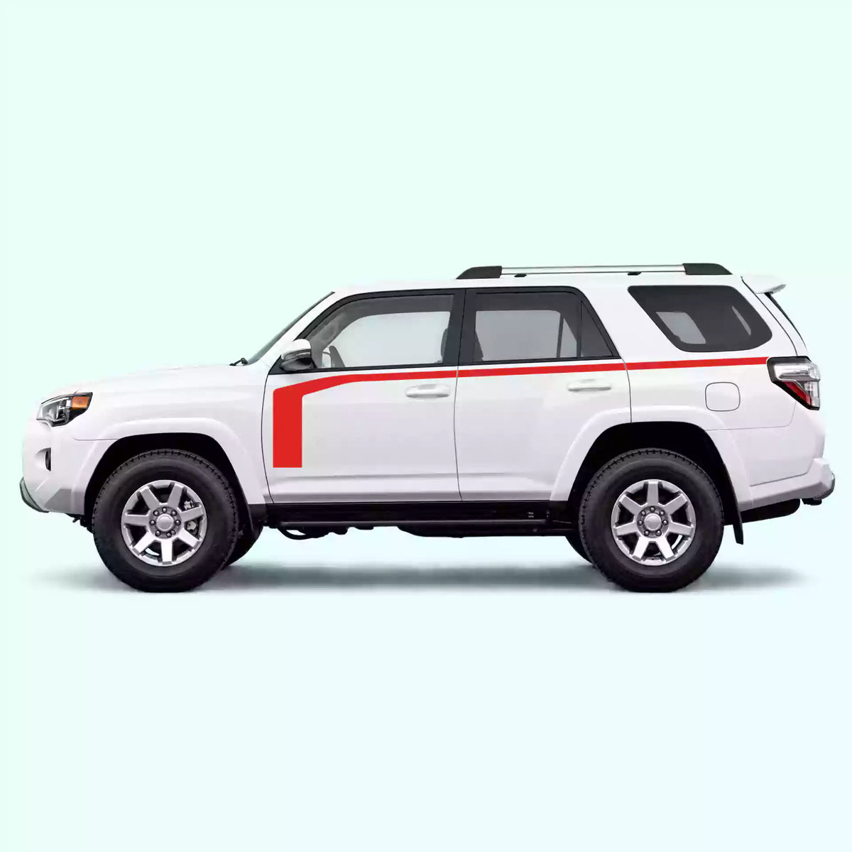 2010-2024 Toyota 4Runner Hockey Stick Side Stripes Vinyl Graphics Kit Red