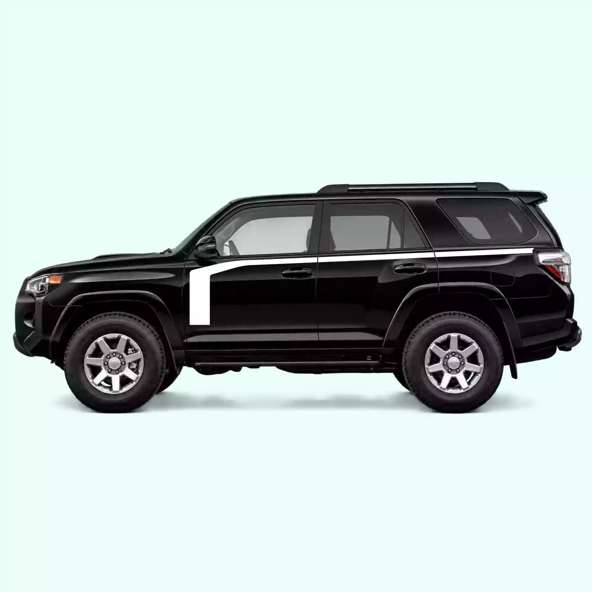 2010-2024 Toyota 4Runner Hockey Stick Side Stripes Vinyl Graphics Kit White