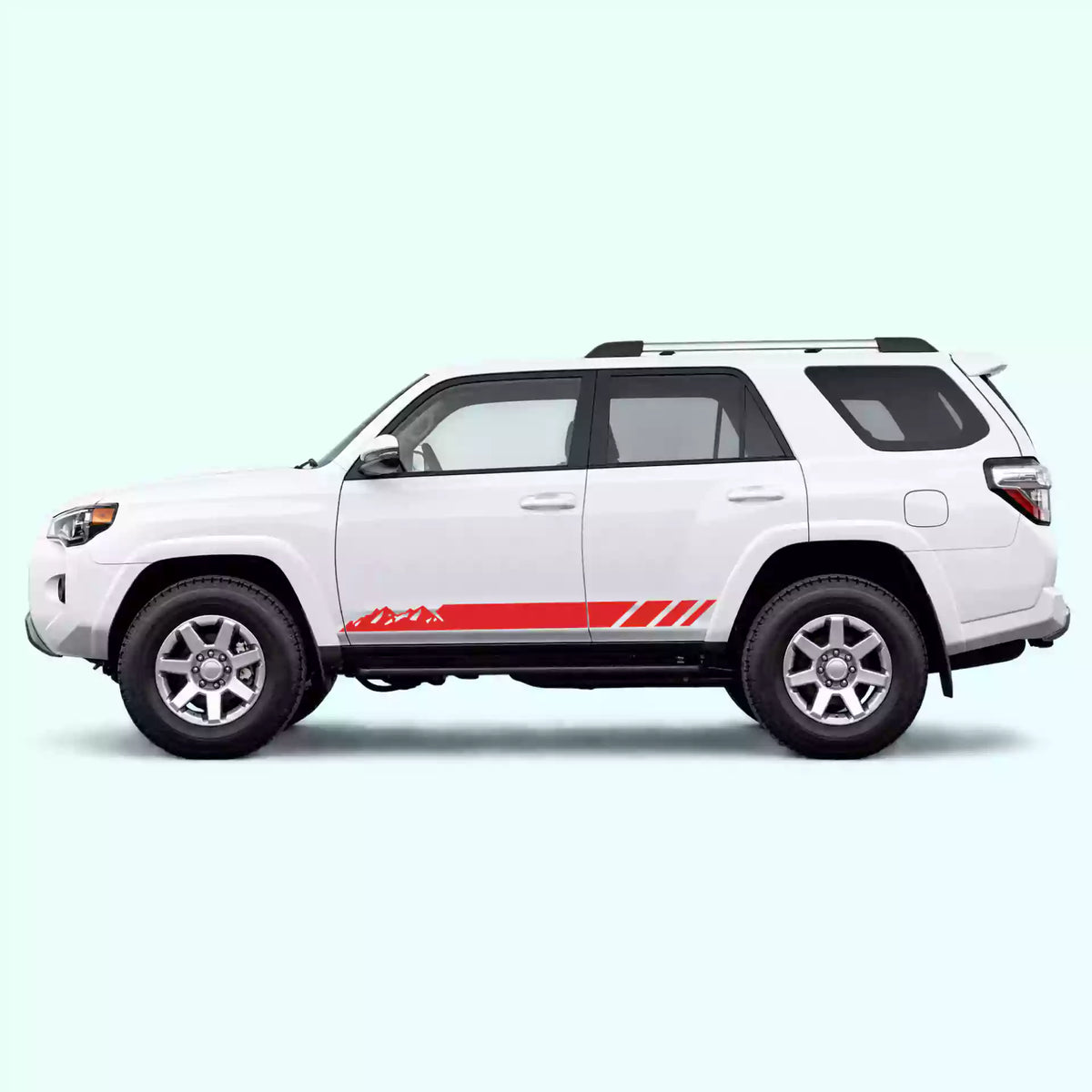 2010-2024 Toyota 4Runner Mountain Side Stripes Vinyl Graphics Kit Red