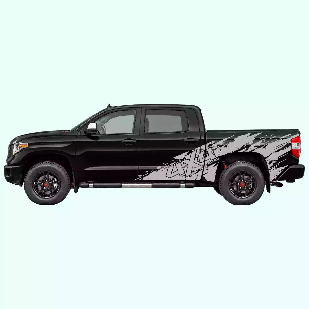 2014-2021 Toyota Tundra 4x4 Mud Splash Side Decals Vinyl Graphics Kit gray