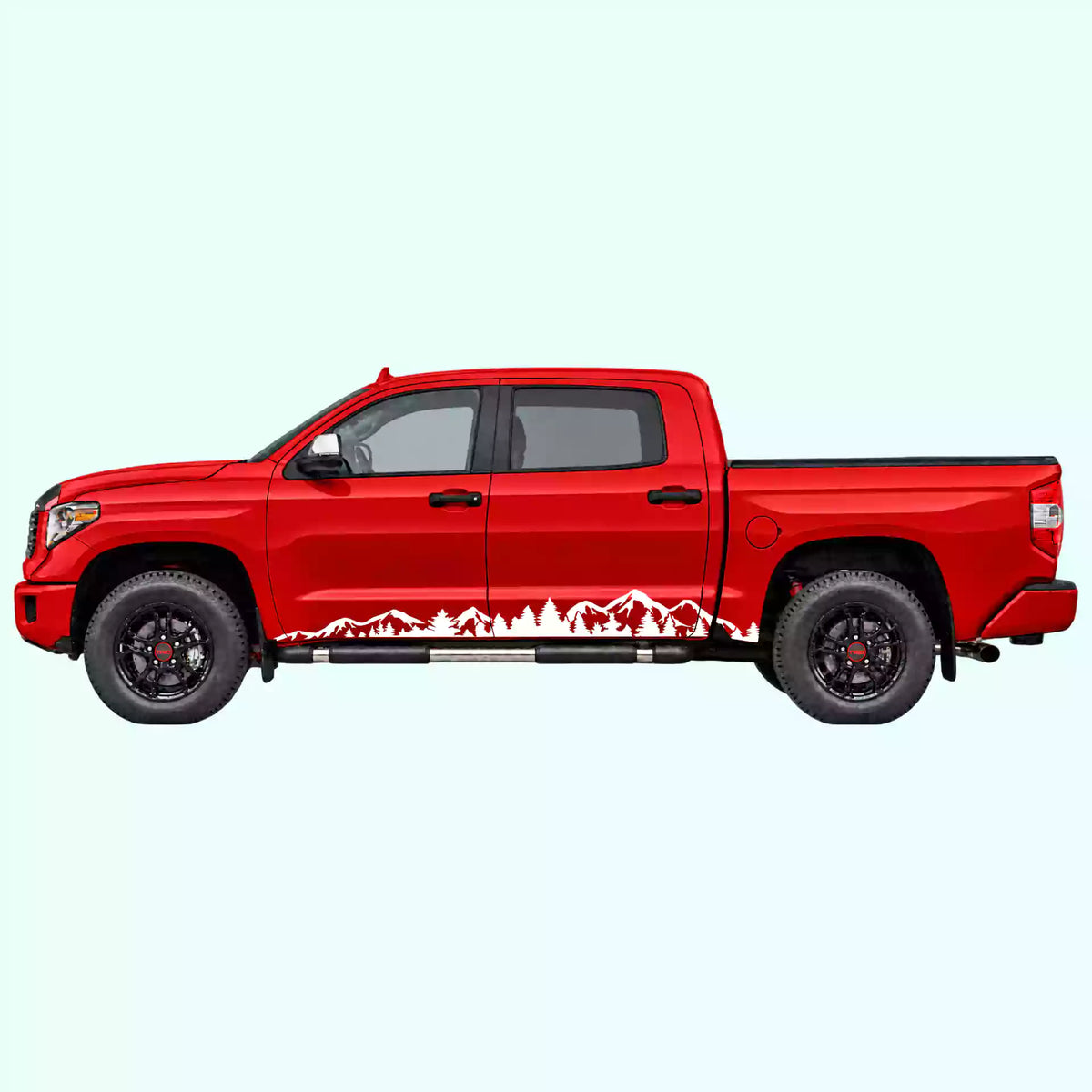 2014-2021 Toyota Tundra Adventure Side Stripes Vinyl Graphics Kit white