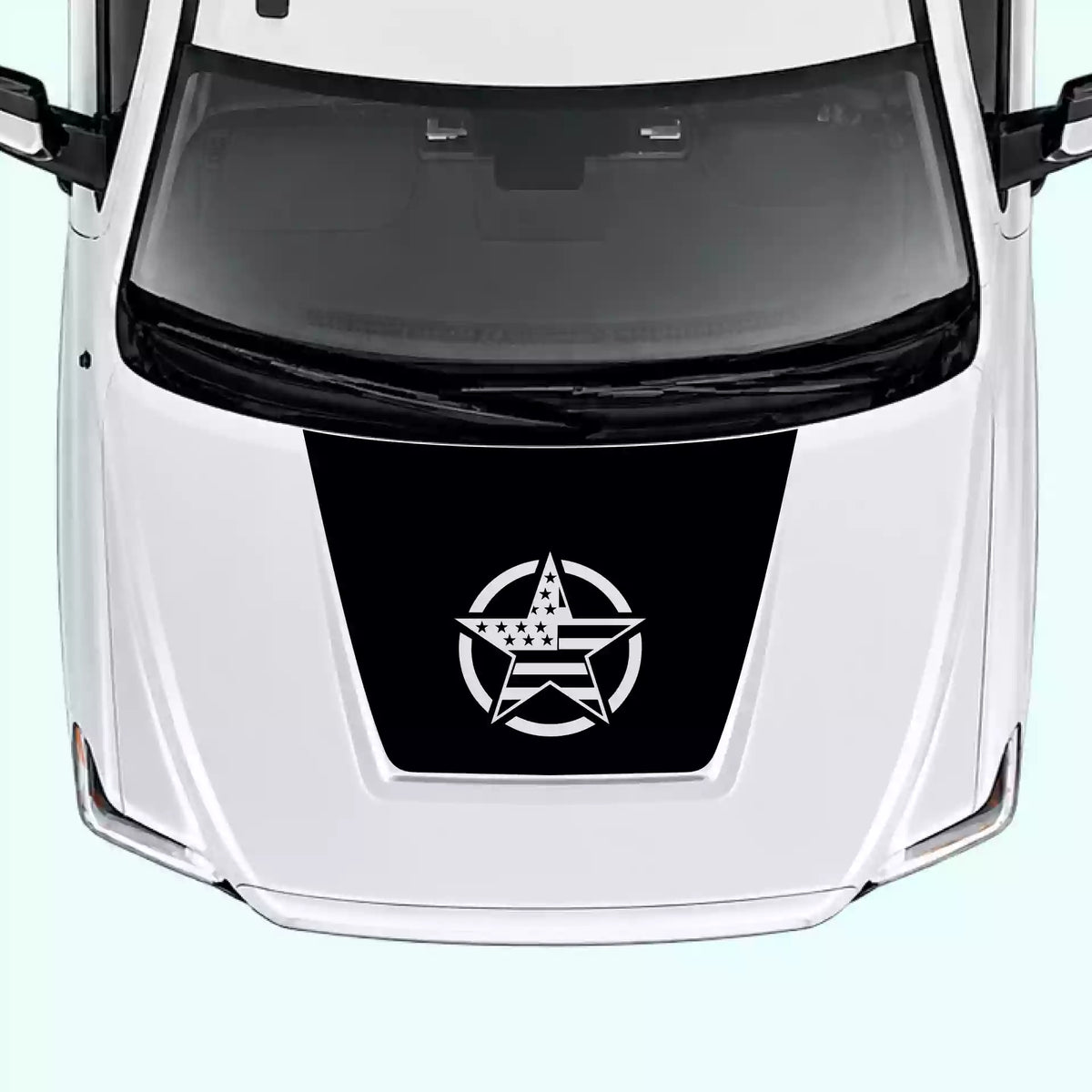2014-2021 Toyota Tundra Army Star Hood Decal Vinyl Graphics Kit black