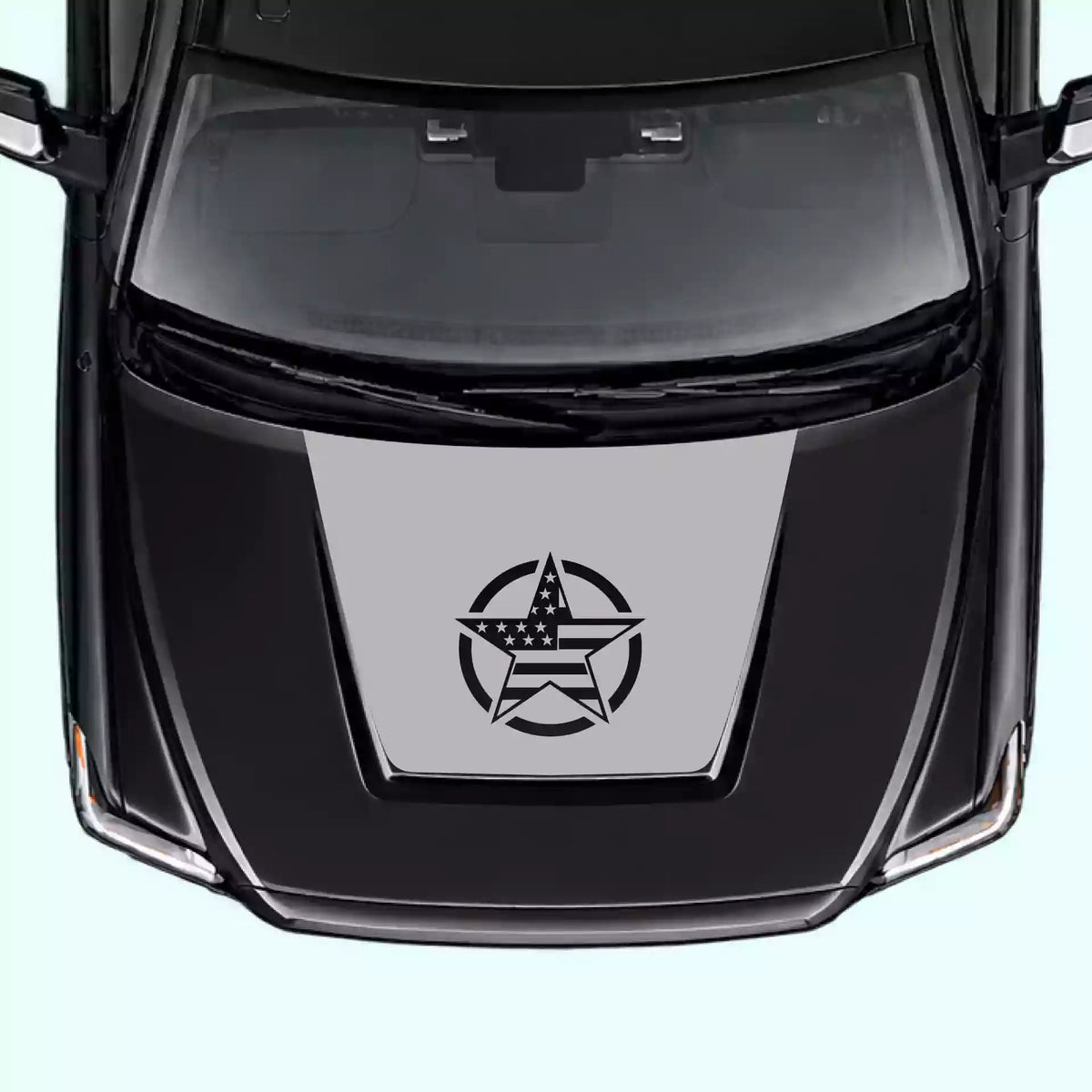 2014-2021 Toyota Tundra Army Star Hood Decal Vinyl Graphics Kit gray