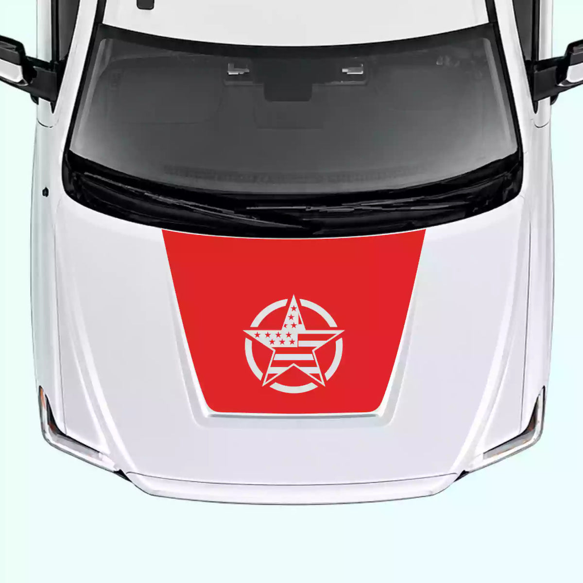 2014-2021 Toyota Tundra Army Star Hood Decal Vinyl Graphics Kit red