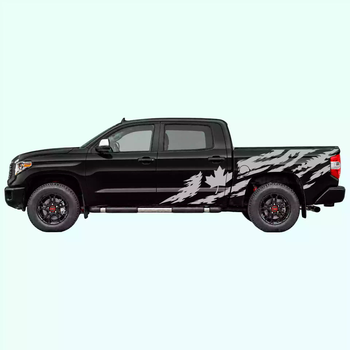 2014-2021 Toyota Tundra Canada Flag Side Decals Vinyl Graphics Kit gray