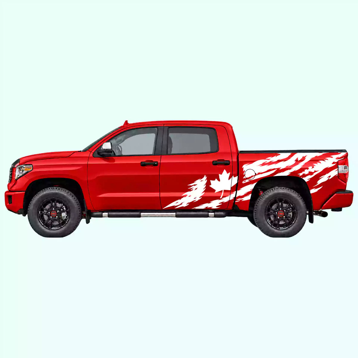 2014-2021 Toyota Tundra Canada Flag Side Decals Vinyl Graphics Kit white