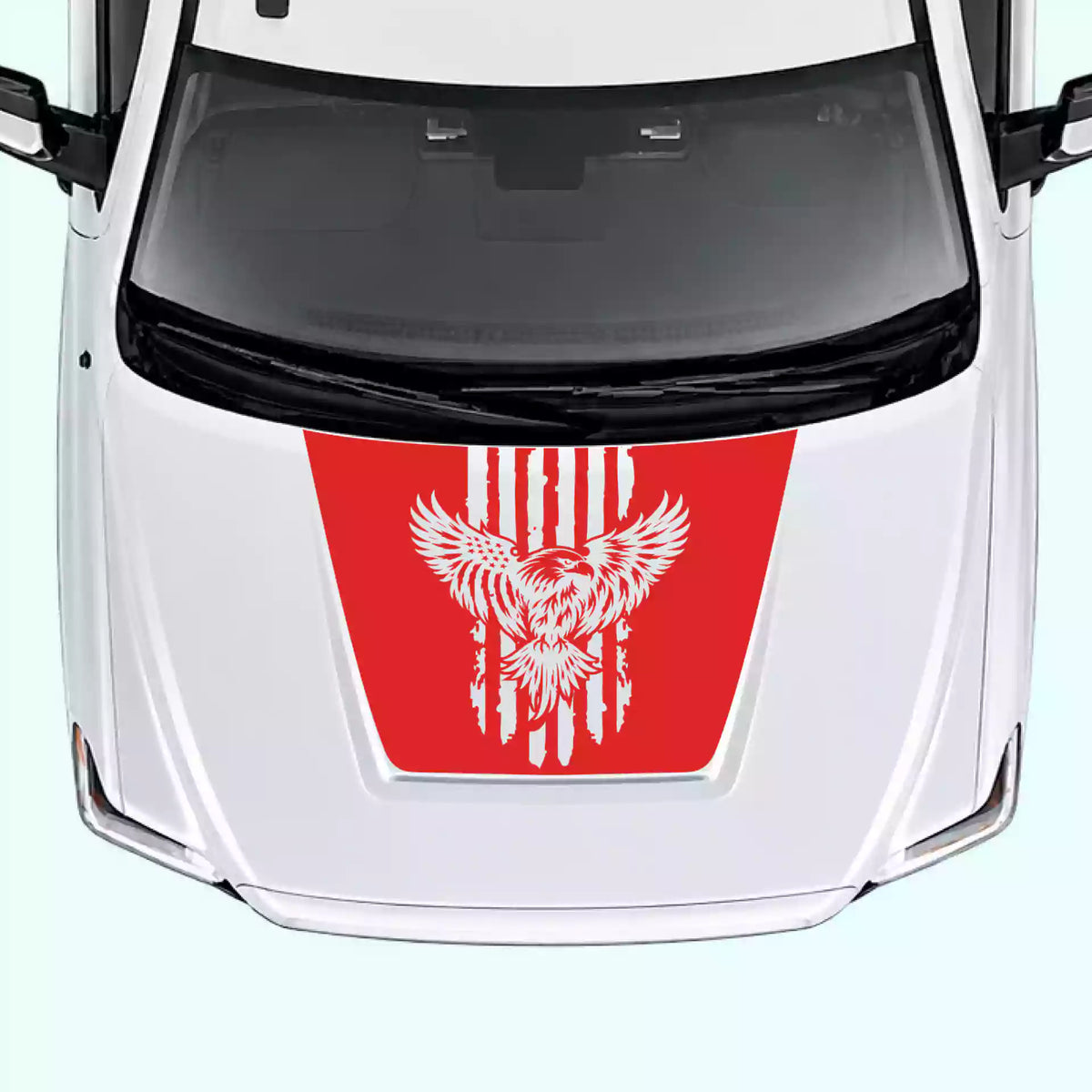 2014-2021 Toyota Tundra Eagle USA Flag Hood Decals Vinyl Graphics Kit red
