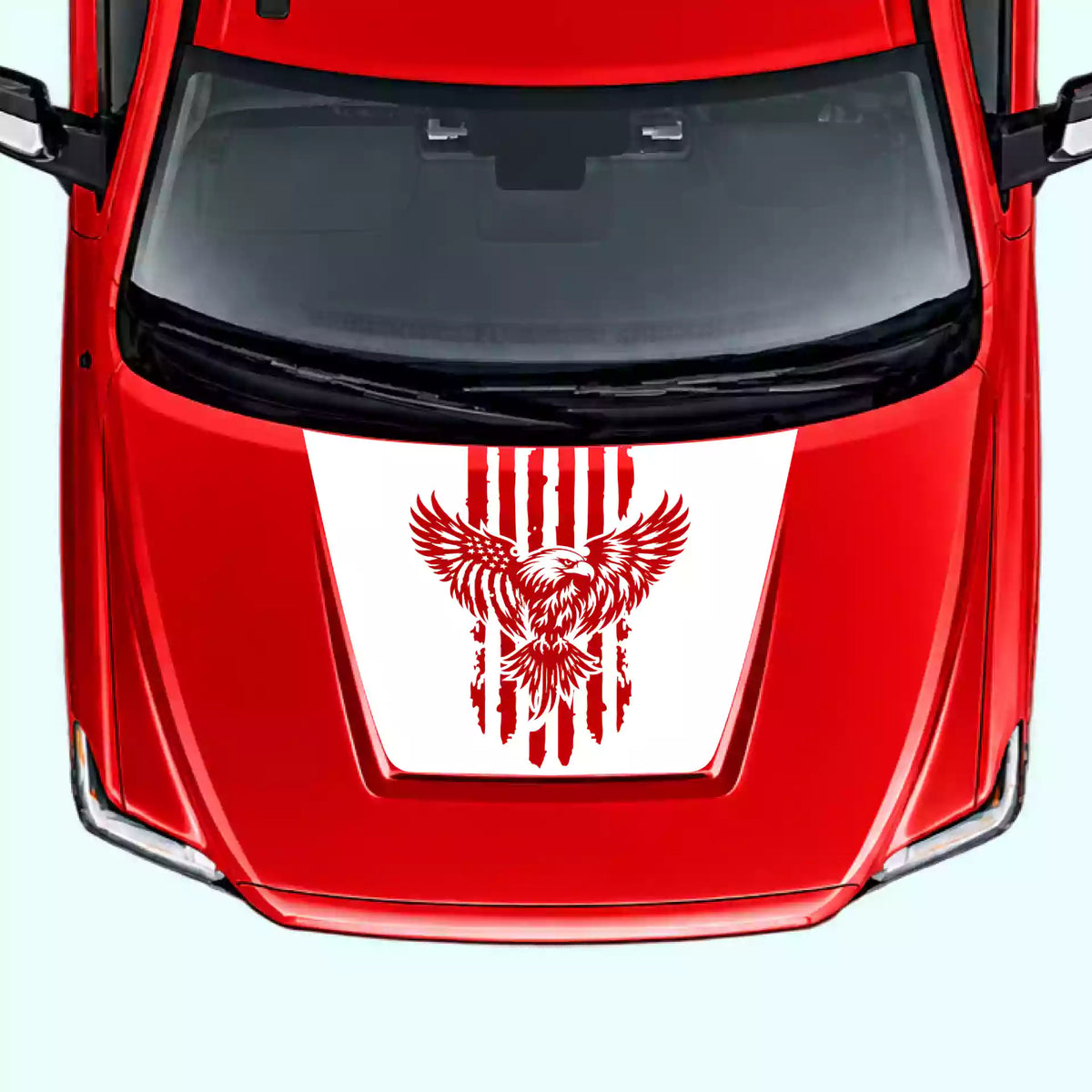 2014-2021 Toyota Tundra Eagle USA Flag Hood Decals Vinyl Graphics Kit white