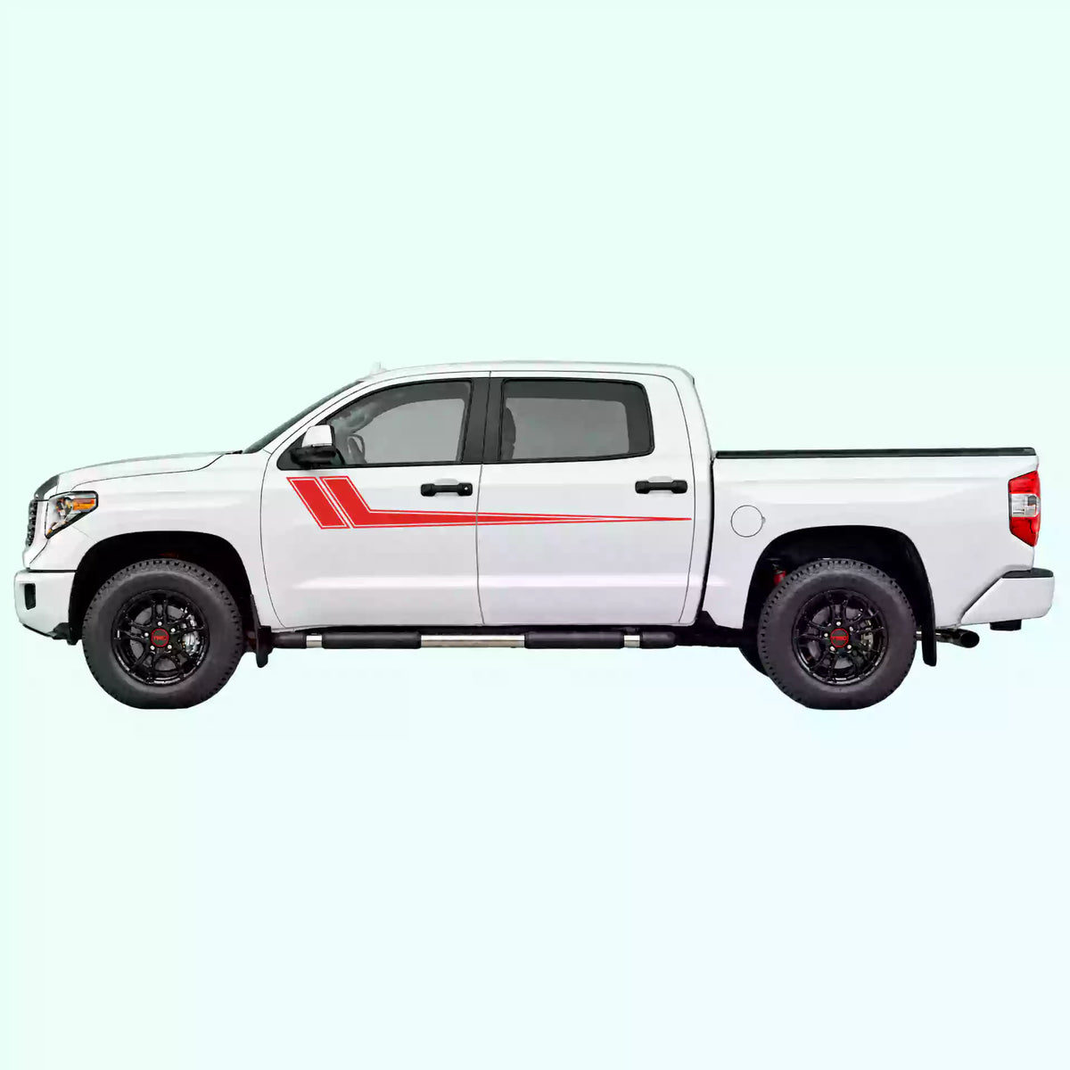 2014-2021 Toyota Tundra Hockey Side Stripes Vinyl Graphics Kit red