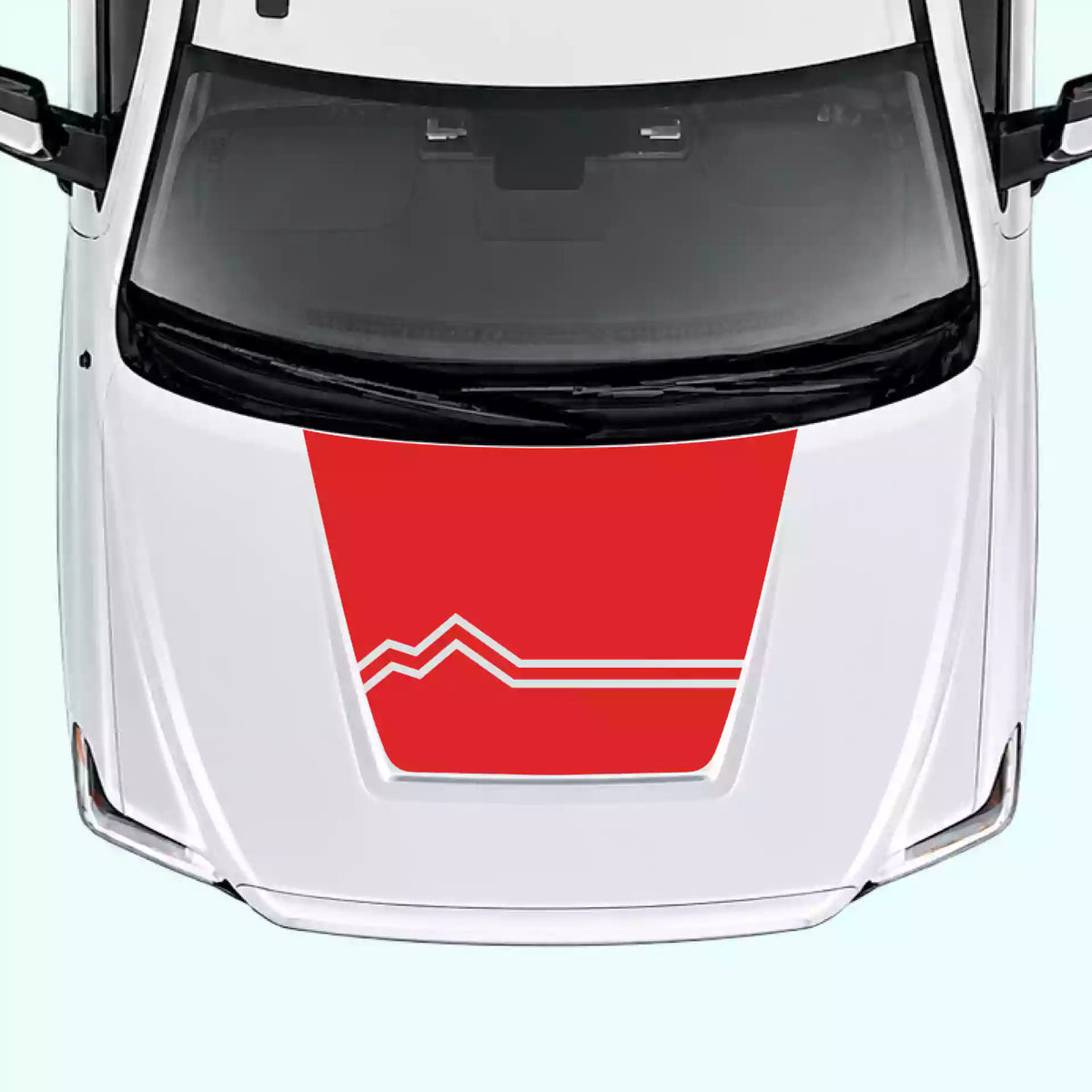 2014-2021 Toyota Tundra Mountain Line Hood Decals Vinyl Graphics Kit red