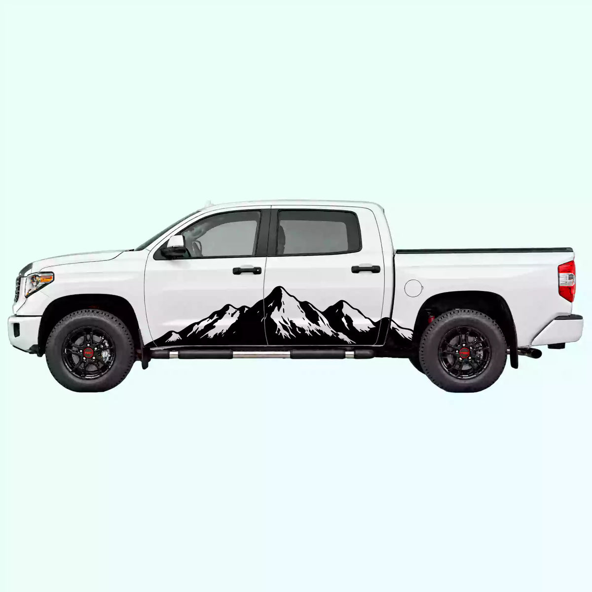 2014-2021 Toyota Tundra Mountain Range Side Decals Vinyl Graphics Kit black