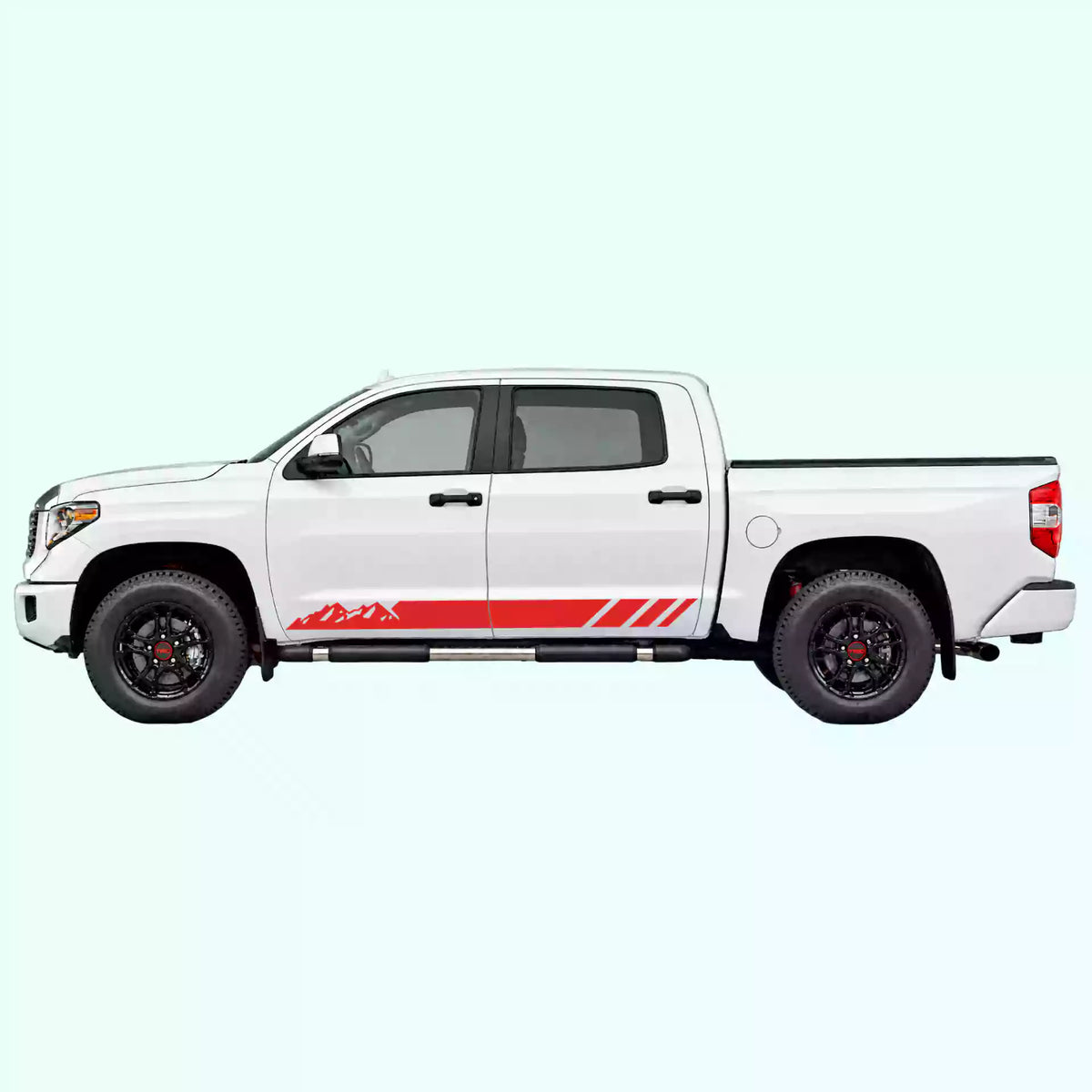 2014-2021 Toyota Tundra Mountain Side Stripes Vinyl Graphics Kit red