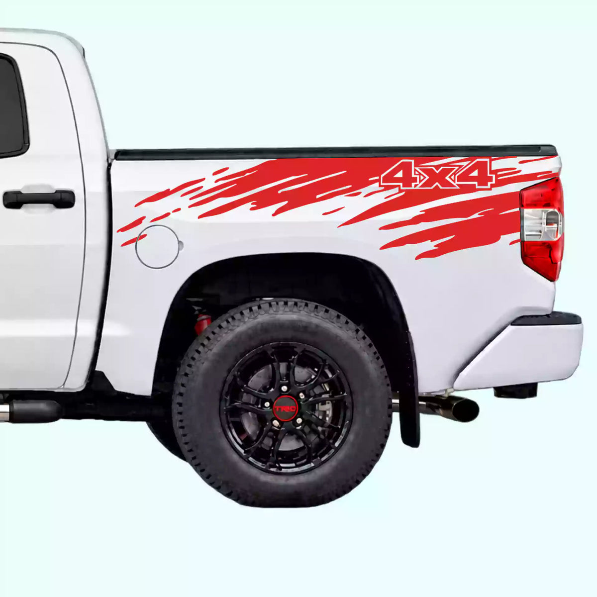 2014-2021 Toyota Tundra Mud Splash 4x4 Bed Decals Vinyl Graphics Kit red