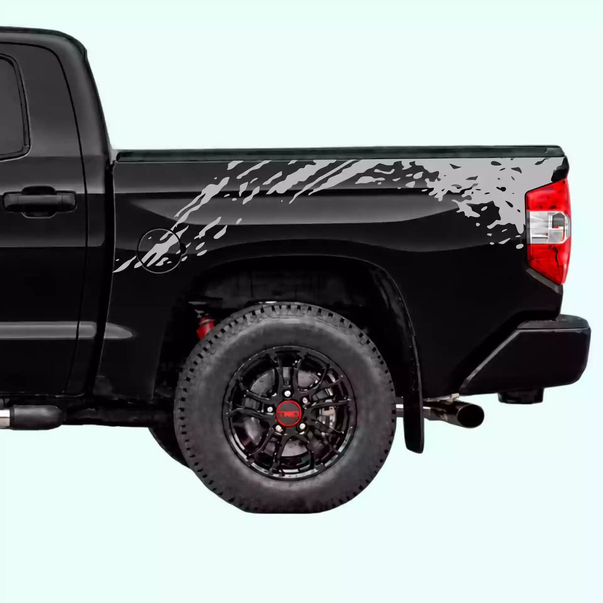 2014-2021 Toyota Tundra Mud Splash Bed Decals Vinyl Graphics Kit gray