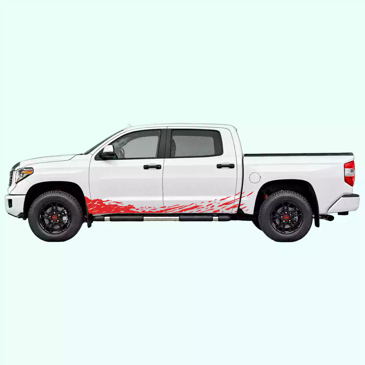 2014-2021 Toyota Tundra Mud Splash Rocker Stripes Vinyl Graphics Kit red
