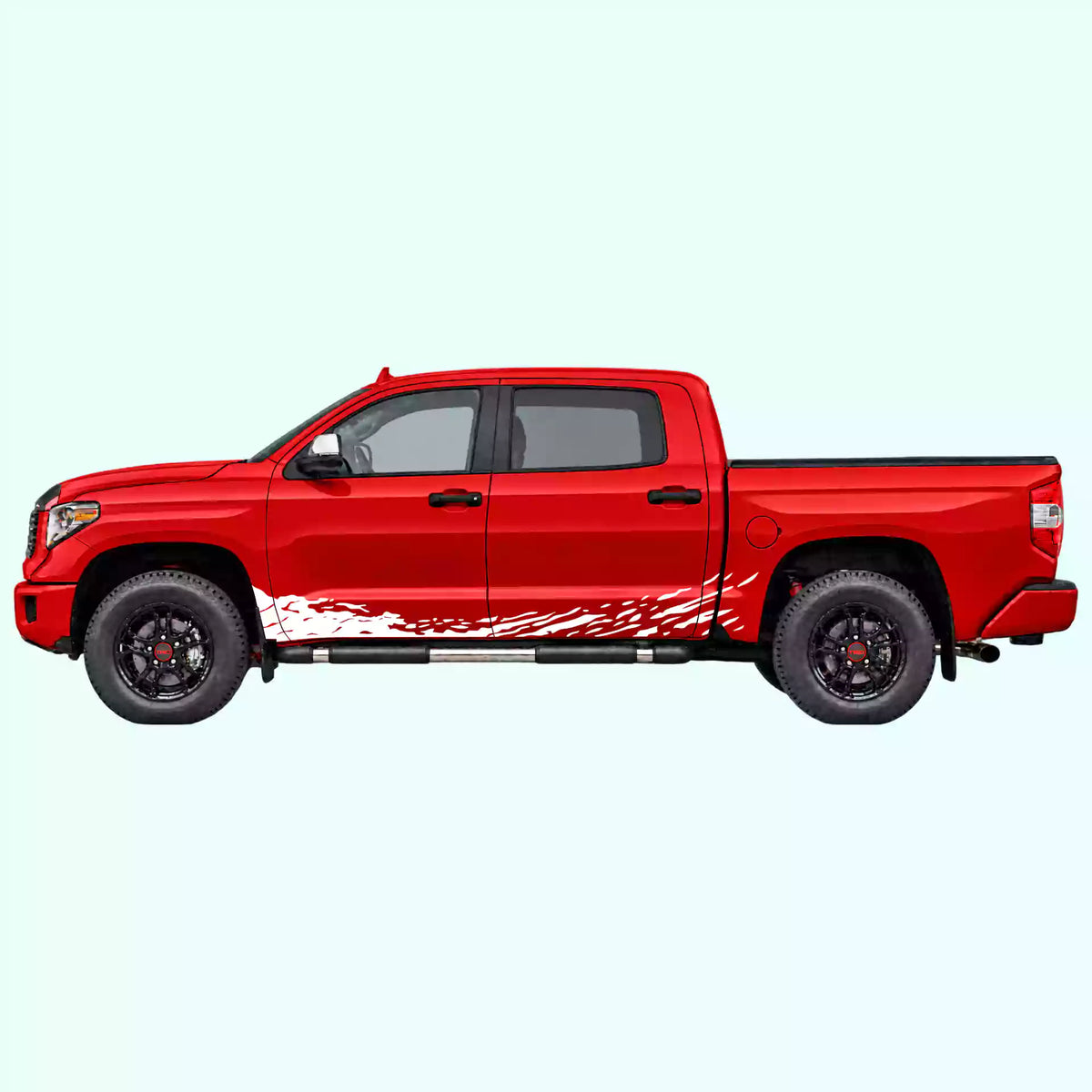 2014-2021 Toyota Tundra Mud Splash Rocker Stripes Vinyl Graphics Kit white