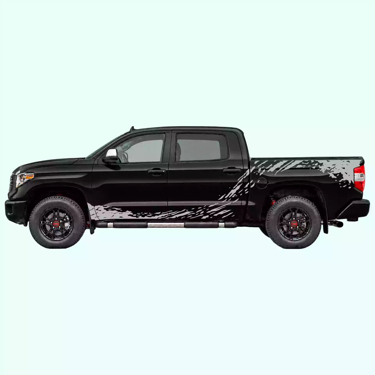 2014-2021 Toyota Tundra Mud Splash Rocker & Bed Decals Vinyl Graphics Kit gray