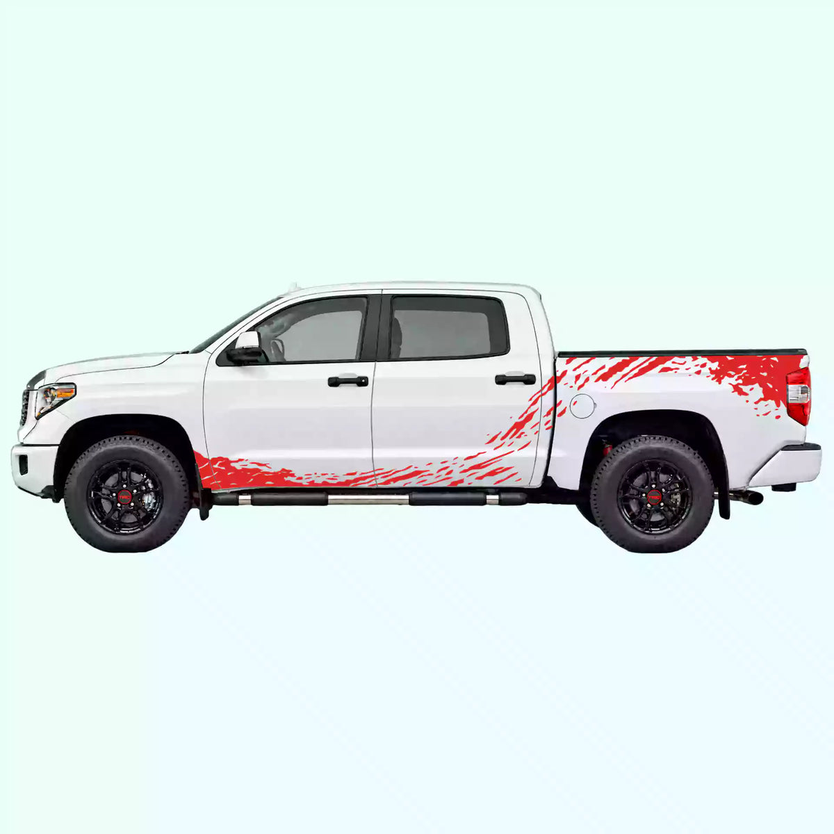 2014-2021 Toyota Tundra Mud Splash Rocker & Bed Decals Vinyl Graphics Kit red