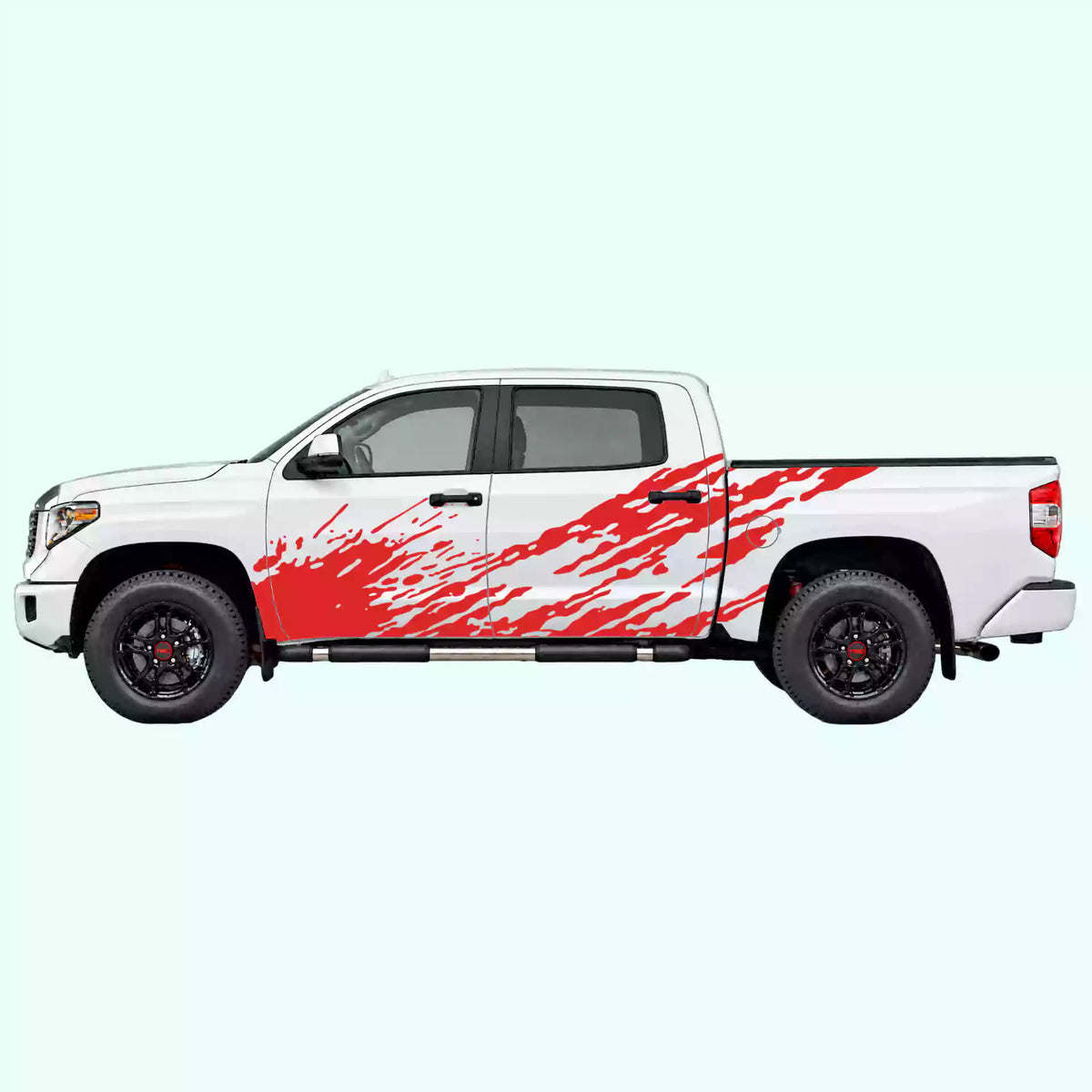 2014-2021 Toyota Tundra Mud Splash Side Decals Vinyl Graphics Kit red