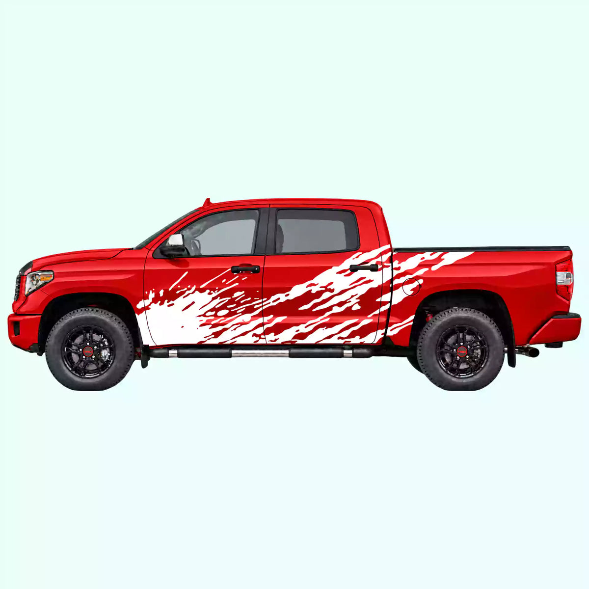 2014-2021 Toyota Tundra Mud Splash Side Decals Vinyl Graphics Kit white