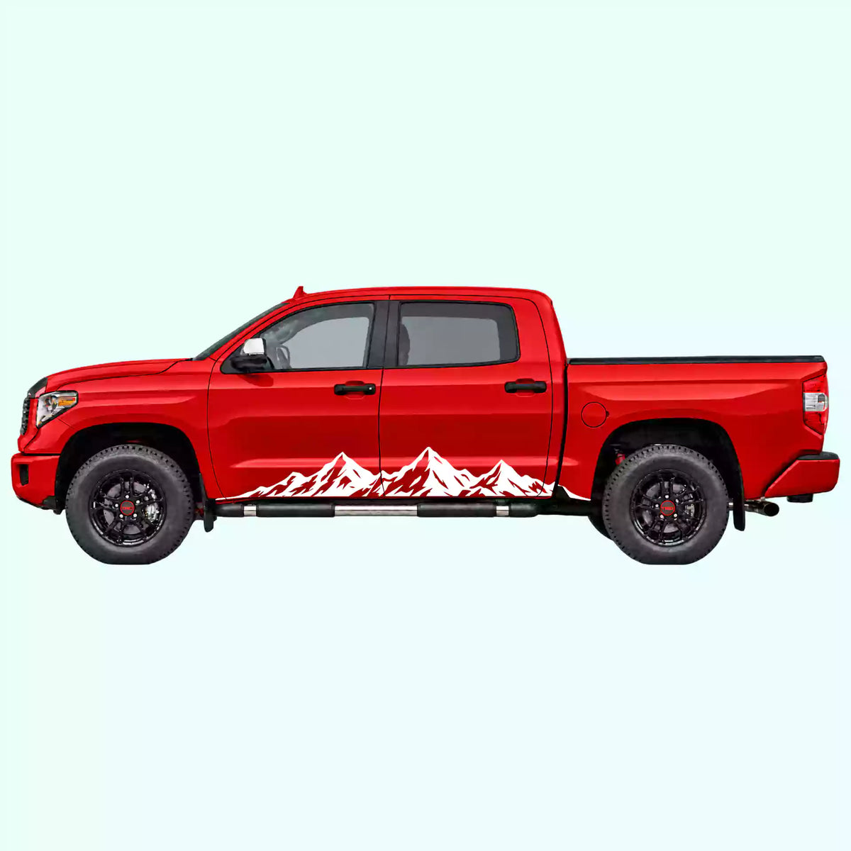 2014-2021 Toyota Tundra Peak Mountain Rocker Stripes Vinyl Graphics Kit white