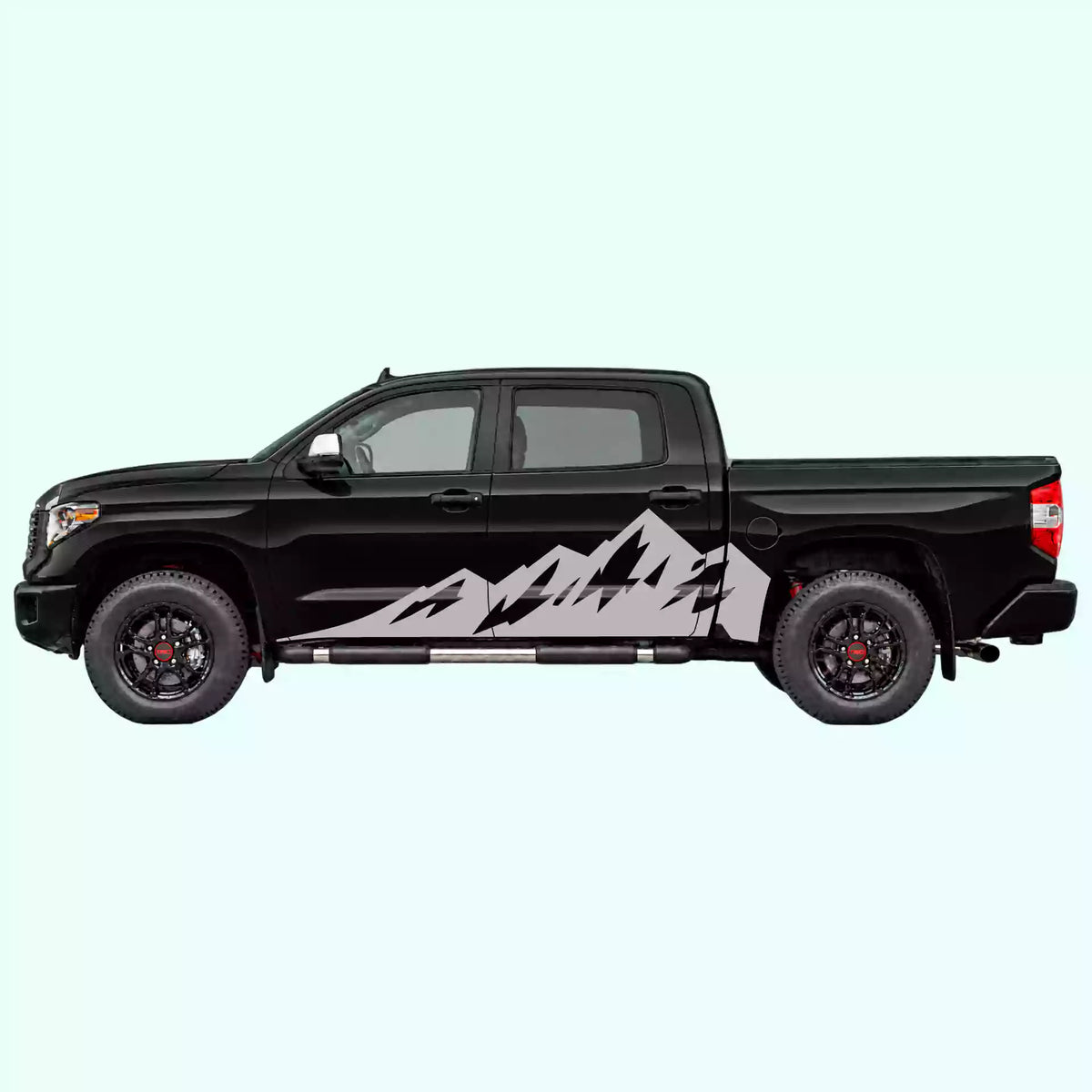 2014-2021 Toyota Tundra Peak Mountain Side Decals Vinyl Graphics Kit gray