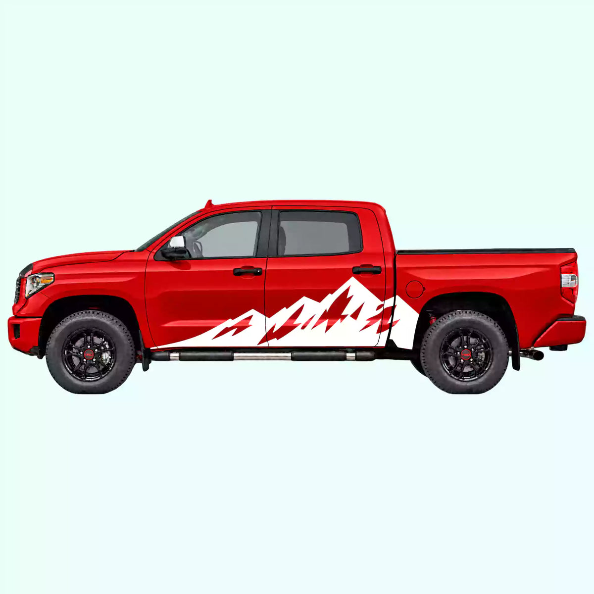 2014-2021 Toyota Tundra Peak Mountain Side Decals Vinyl Graphics Kit white