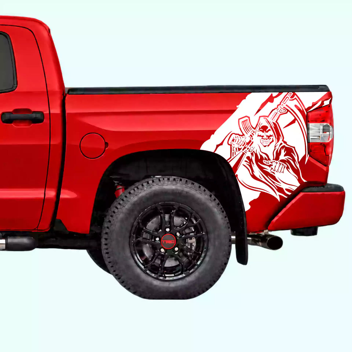 2014-2021 Toyota Tundra Reaper Bed Decals Vinyl Graphics Kit white