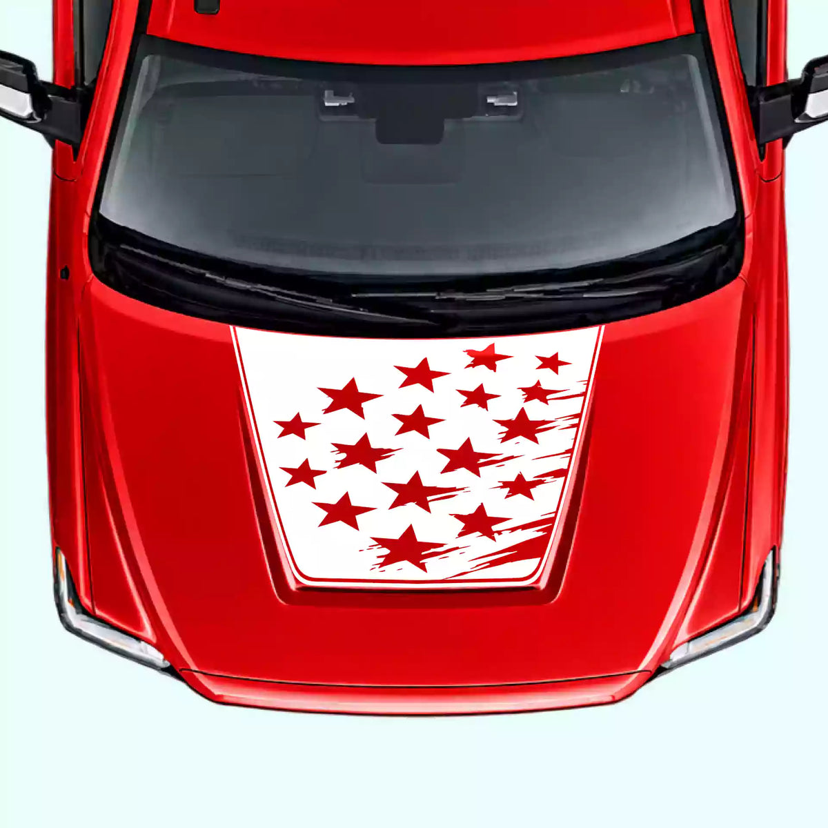 2014-2021 Toyota Tundra Shattered American Flag Hood Decal Vinyl Graphics Kit white