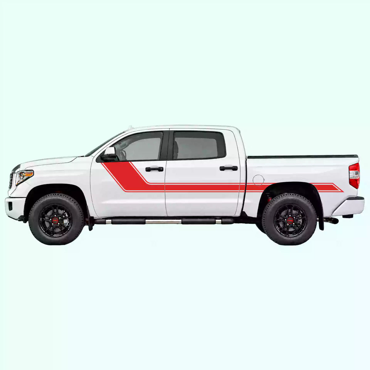 2014-2021 Toyota Tundra Side Rally Stripes Vinyl Graphics Kit red