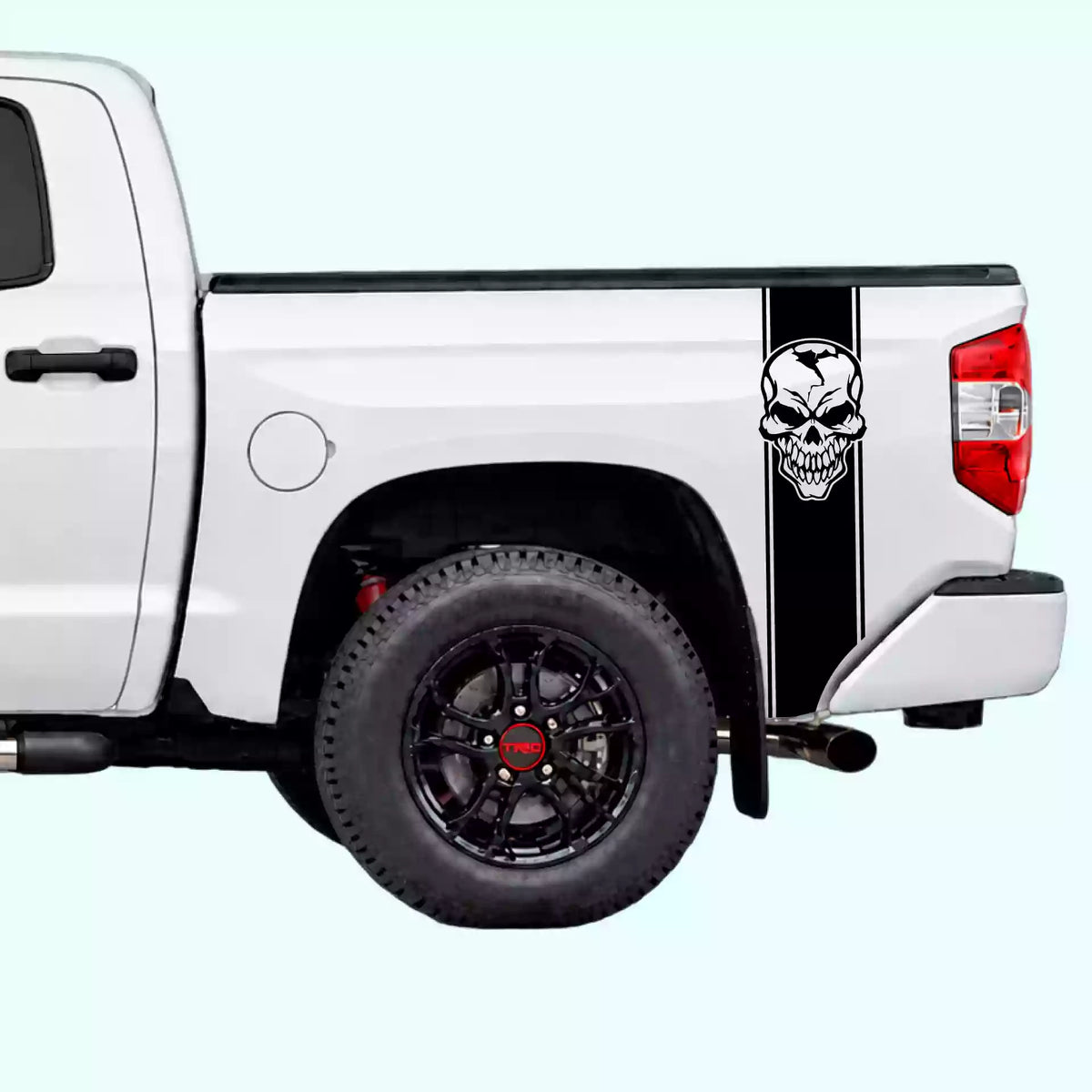 2014-2021 Toyota Tundra Skull Bed Stripes Vinyl Graphics Kit black