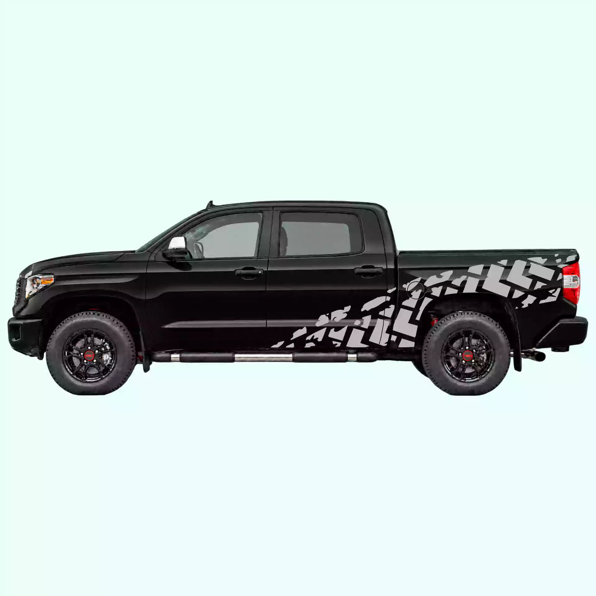 2014-2021 Toyota Tundra Tire Tracks Side Decals Vinyl Graphics Kit gray
