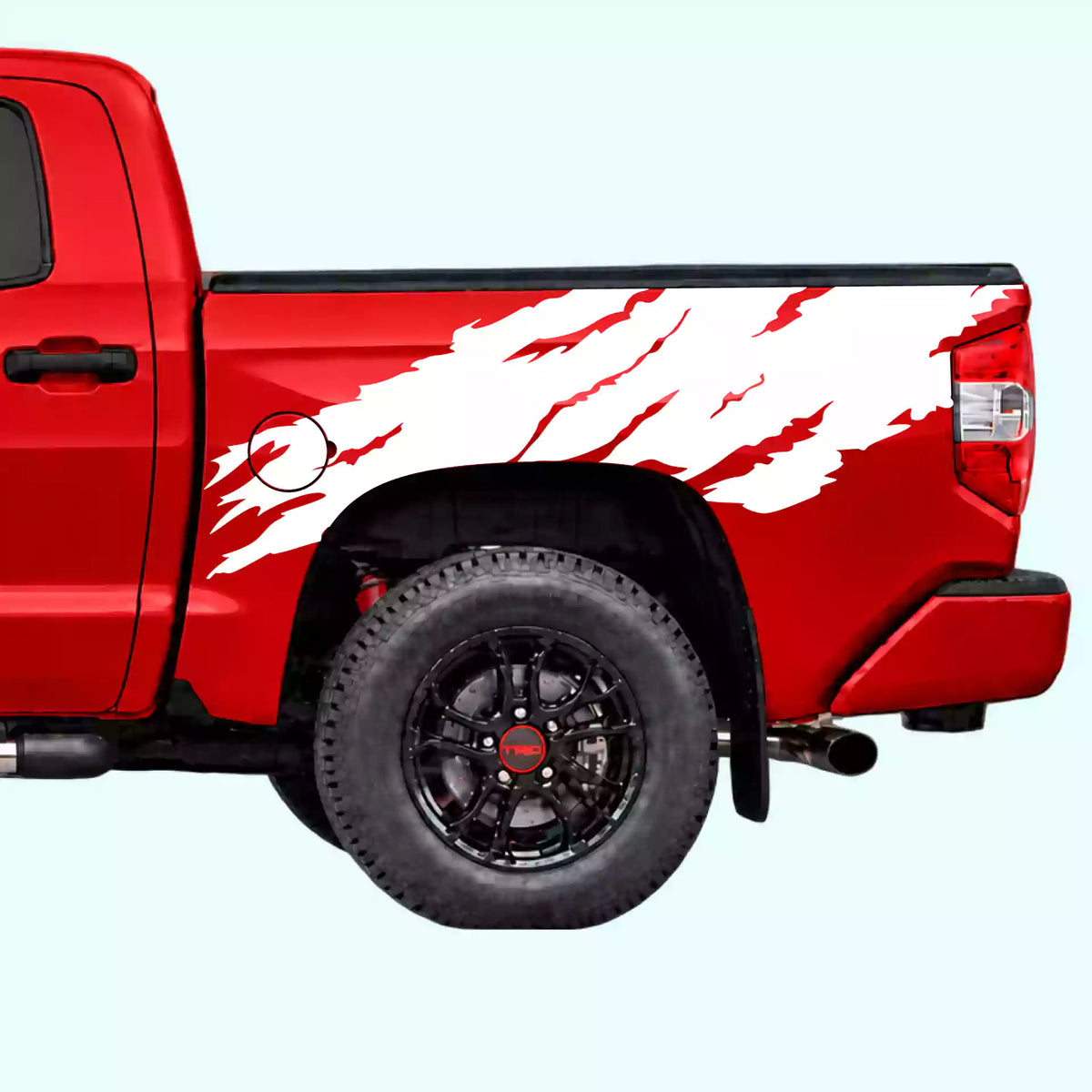 2014-2021 Toyota Tundra Torn Off Road Bed Decals Vinyl Graphics Kit white